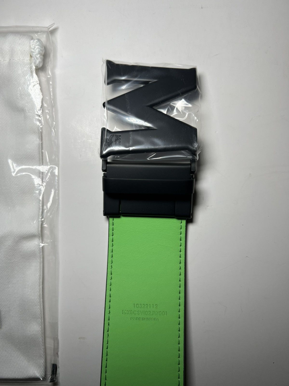 MCM MCM Reversible Belt Black/Neon Green. Black M Buckle New Size ONE SIZE - 11 Thumbnail