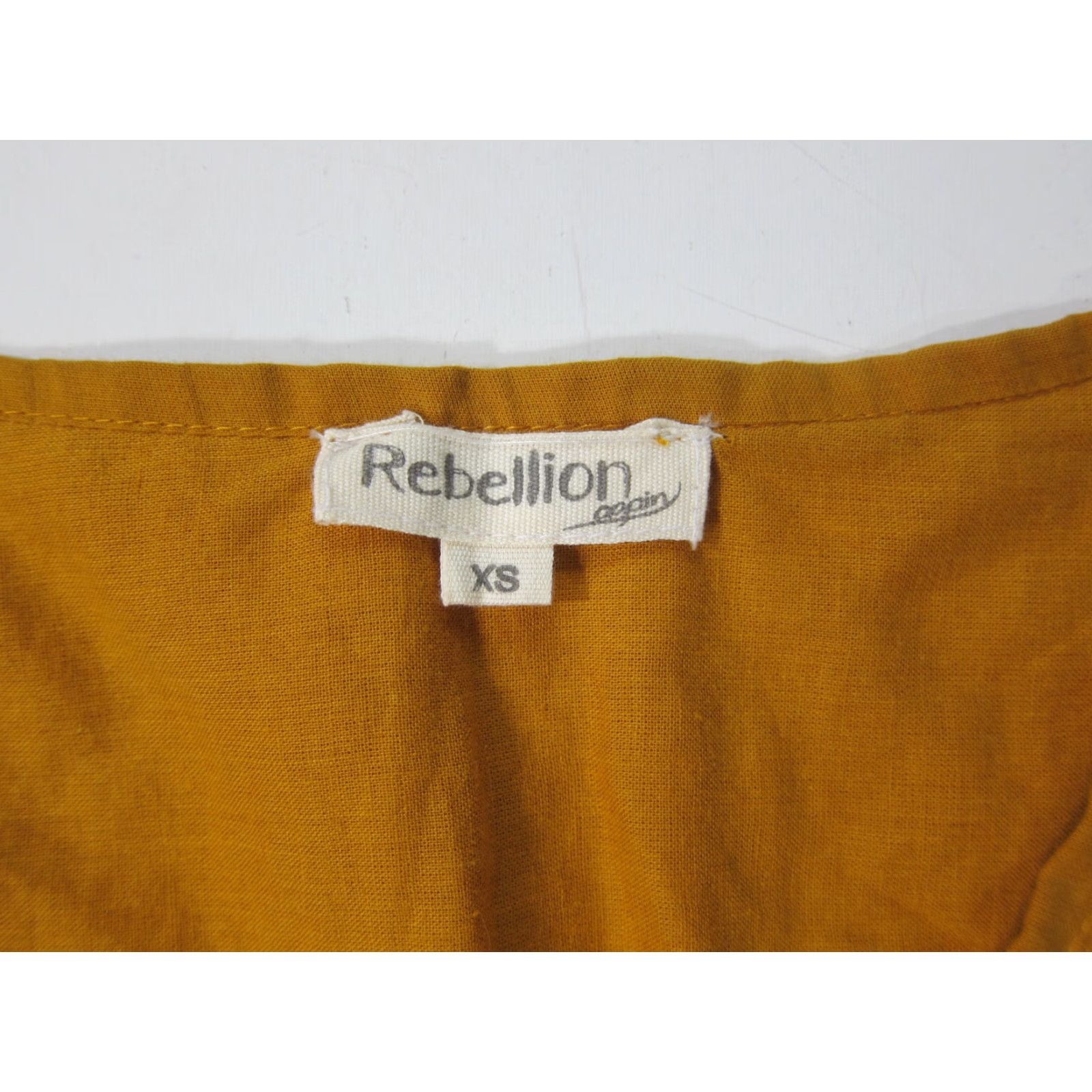 Vintage Rebellion Again Romper Shorts XS 100% Cotton Orange Yellow Embroidered Women One-Piece Size XS / US 0-2 / IT 36-38 - 3 Thumbnail