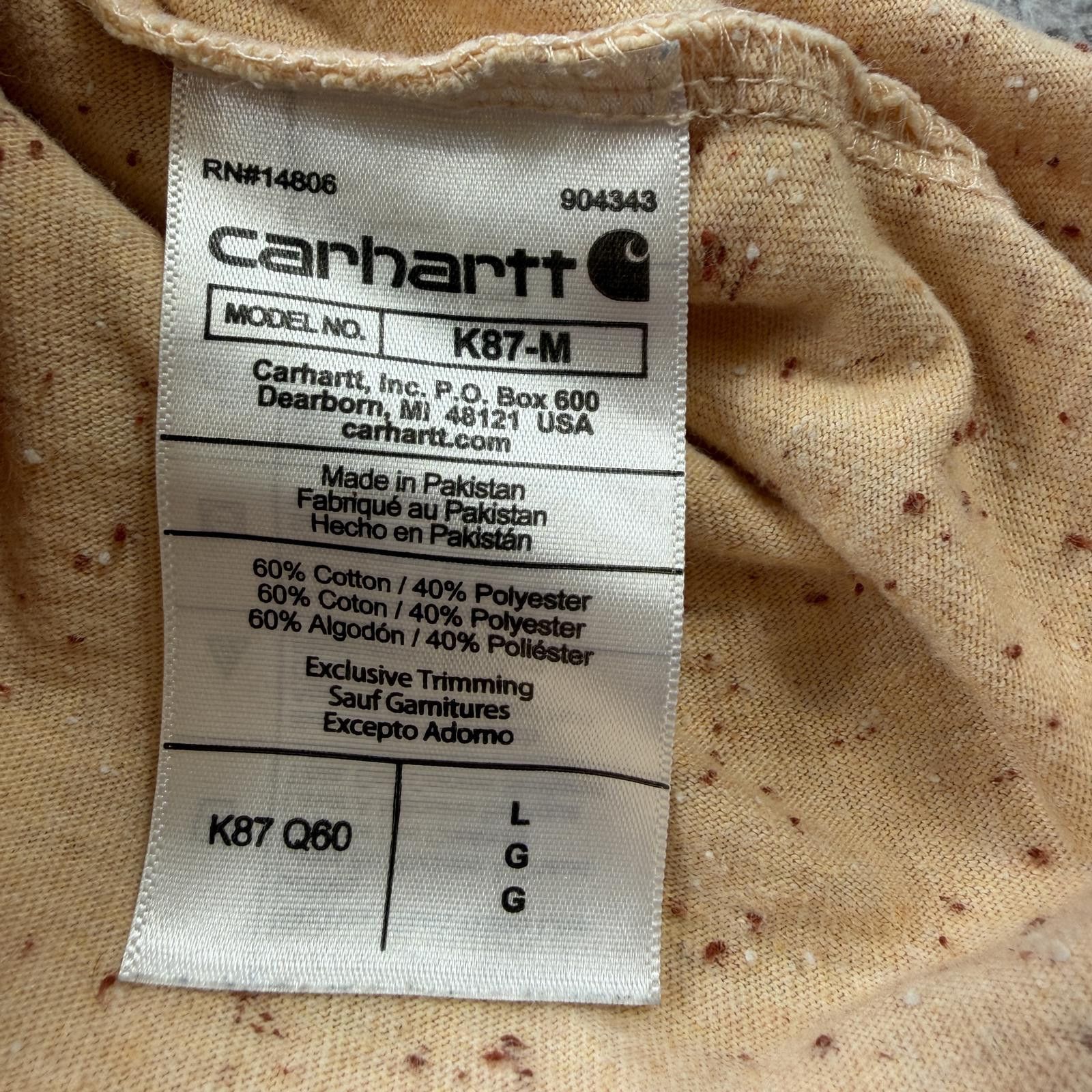 Carhartt Carhartt K87 Pocket T Shirt Yellow Speckled Loose Fit Men L Size US L / EU 52-54 / 3 - 5 Thumbnail