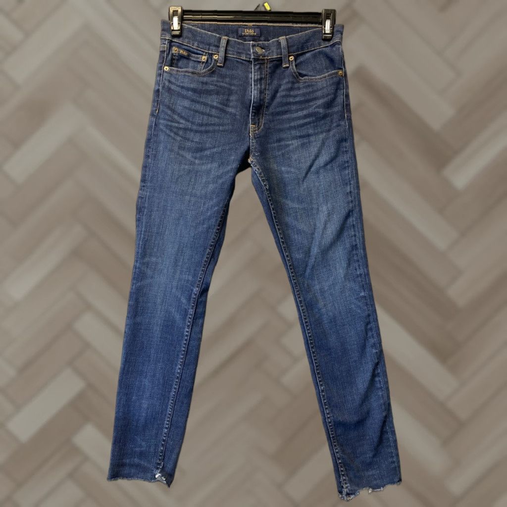 Polo Ralph Lauren Polo Ralph Lauren Jeans Womens Size 30 X 28 Denim Slim Belted Blue 100% Cotton Size 30" / US 8 / IT 44 - 1 Thumbnail