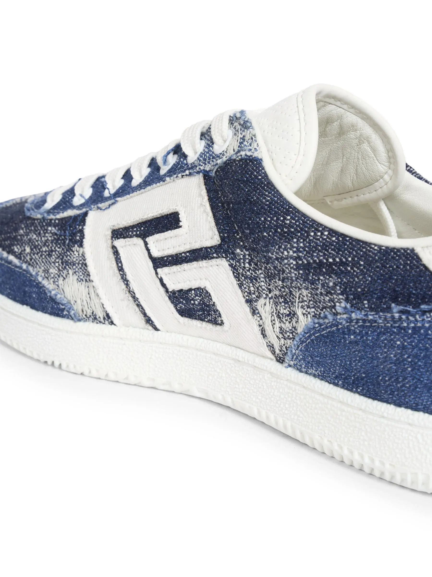 Balmain o1s1wg111225 Swan Destroyed Low-Top Sneakers in Blue Size US 7 / IT 37 - 6 Thumbnail