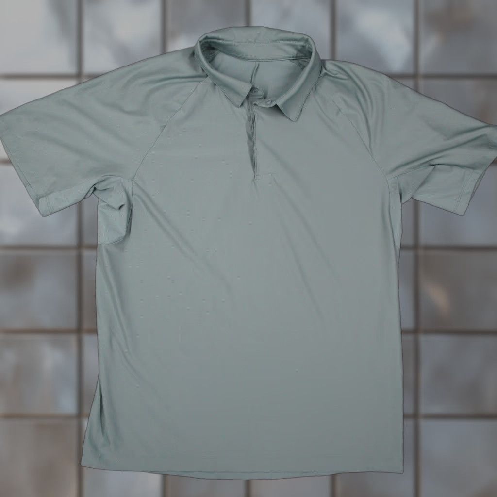Lululemon Lululemon Polo Shirt Mens Short Sleeve Sage Green Snap Placket Athletic XL Shirt Size US XL / EU 56 / 4 - 1 Thumbnail