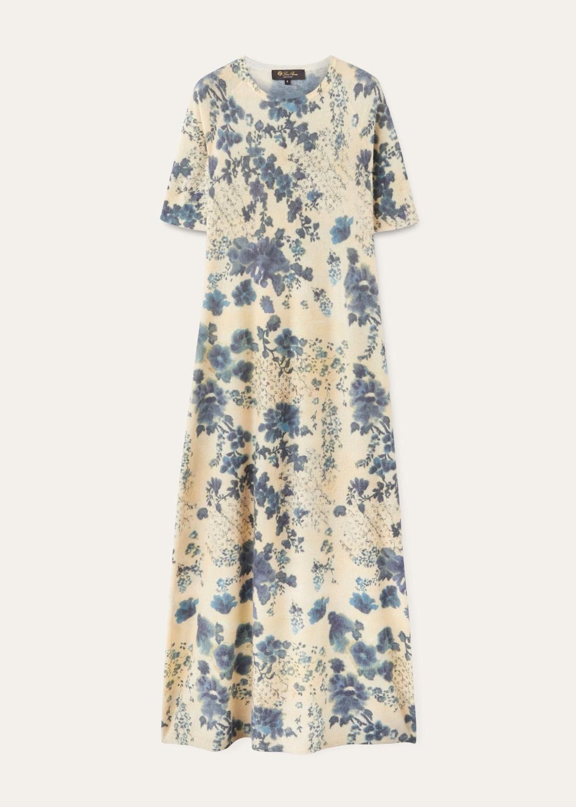 Loro Piana o1srvl11e0125 FAO0068 Roundneck Hill Dress in Blue & Ivory Size M / US 6-8 / IT 42-44 - 1 Thumbnail
