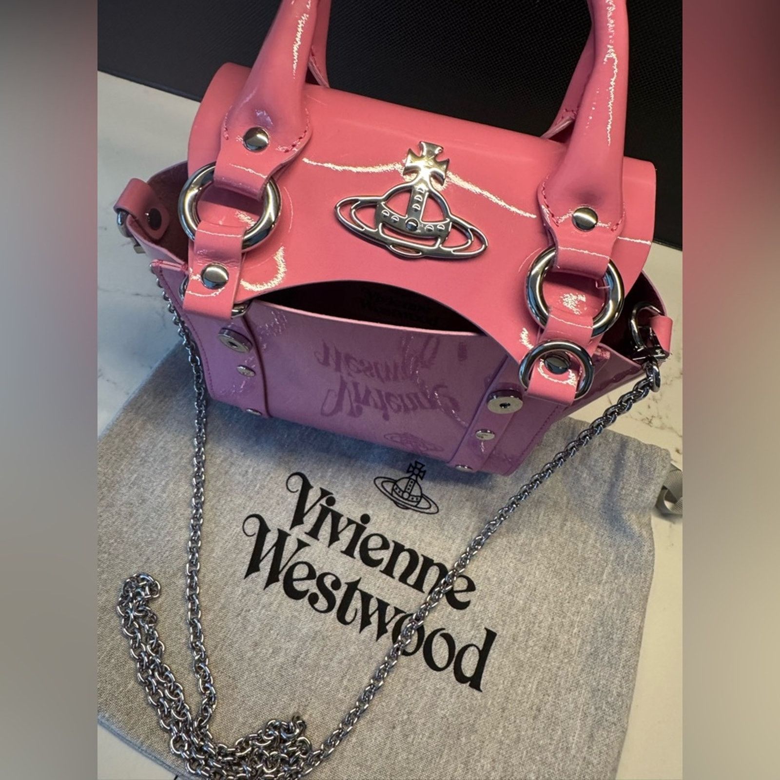 Vivienne Westwood VIVIENNE WESTWOOD Pink Mini Betty Chain Bag crossbody patent Size ONE SIZE - 3 Thumbnail
