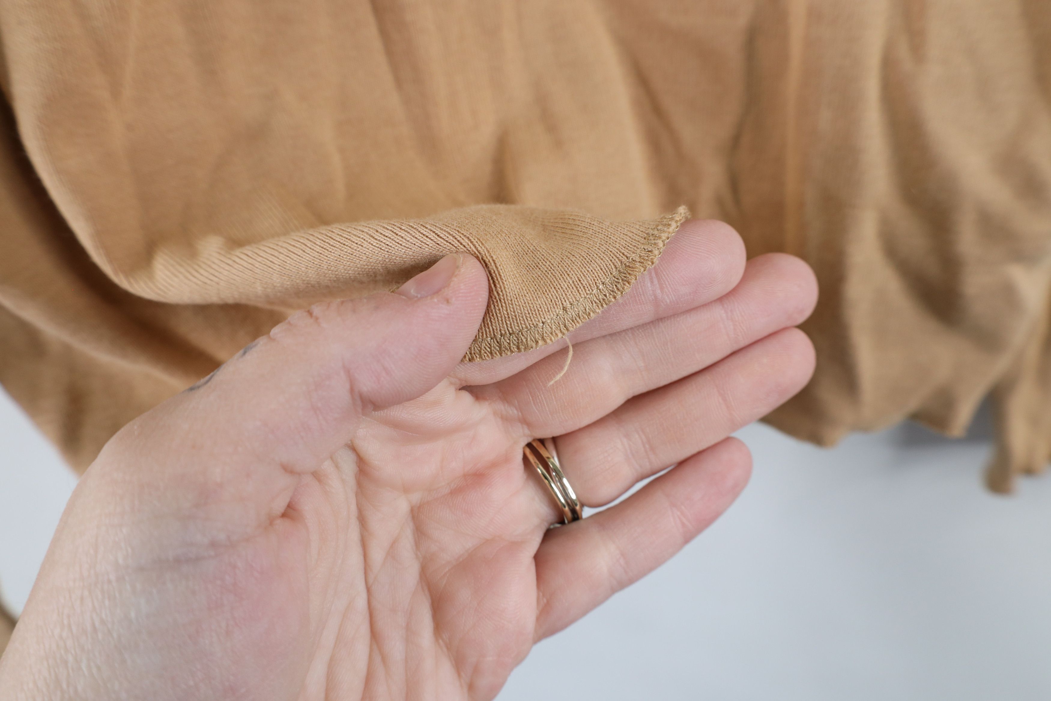 Ralph Lauren × Vintage Vintage 90s Ralph Lauren Knit Henley T-Shirt Beige USA Size L / US 10 / IT 46 - 8 Thumbnail
