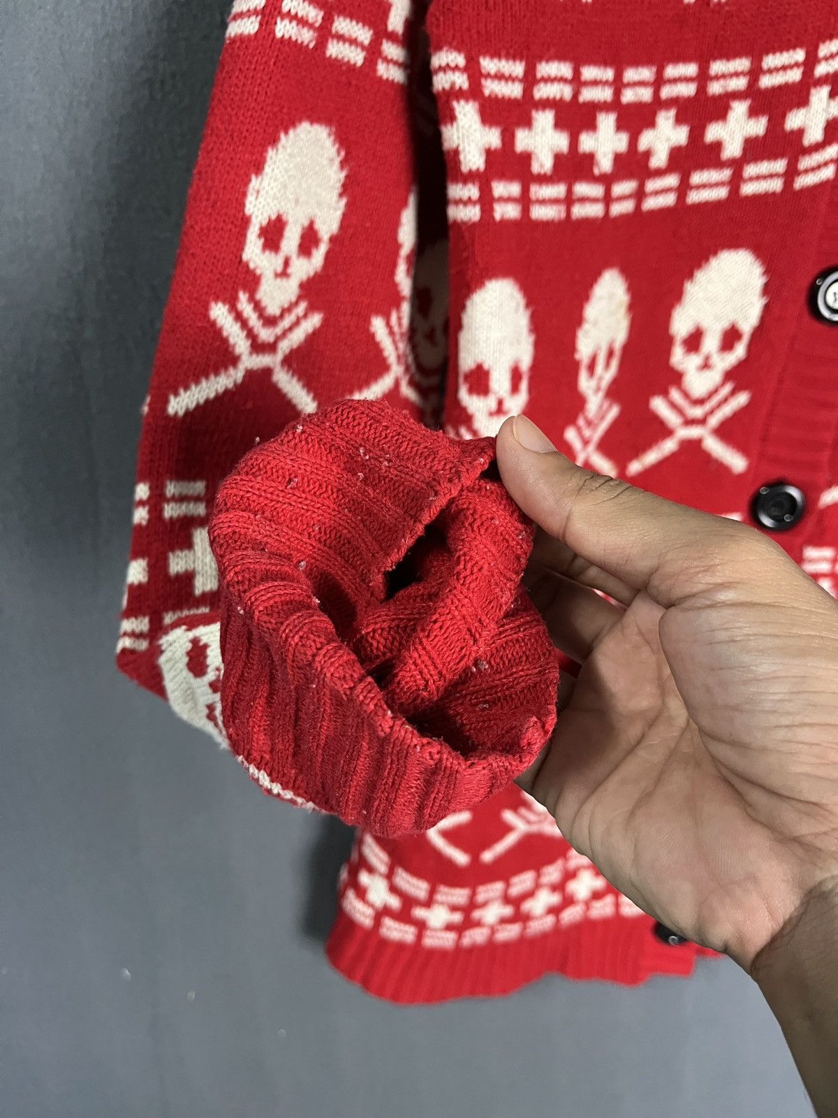 Aran Isles Knitwear × Seditionaries Skull Knit Cardigan Hoodie Sweater Size US M / EU 48-50 / 2 - 10 Thumbnail