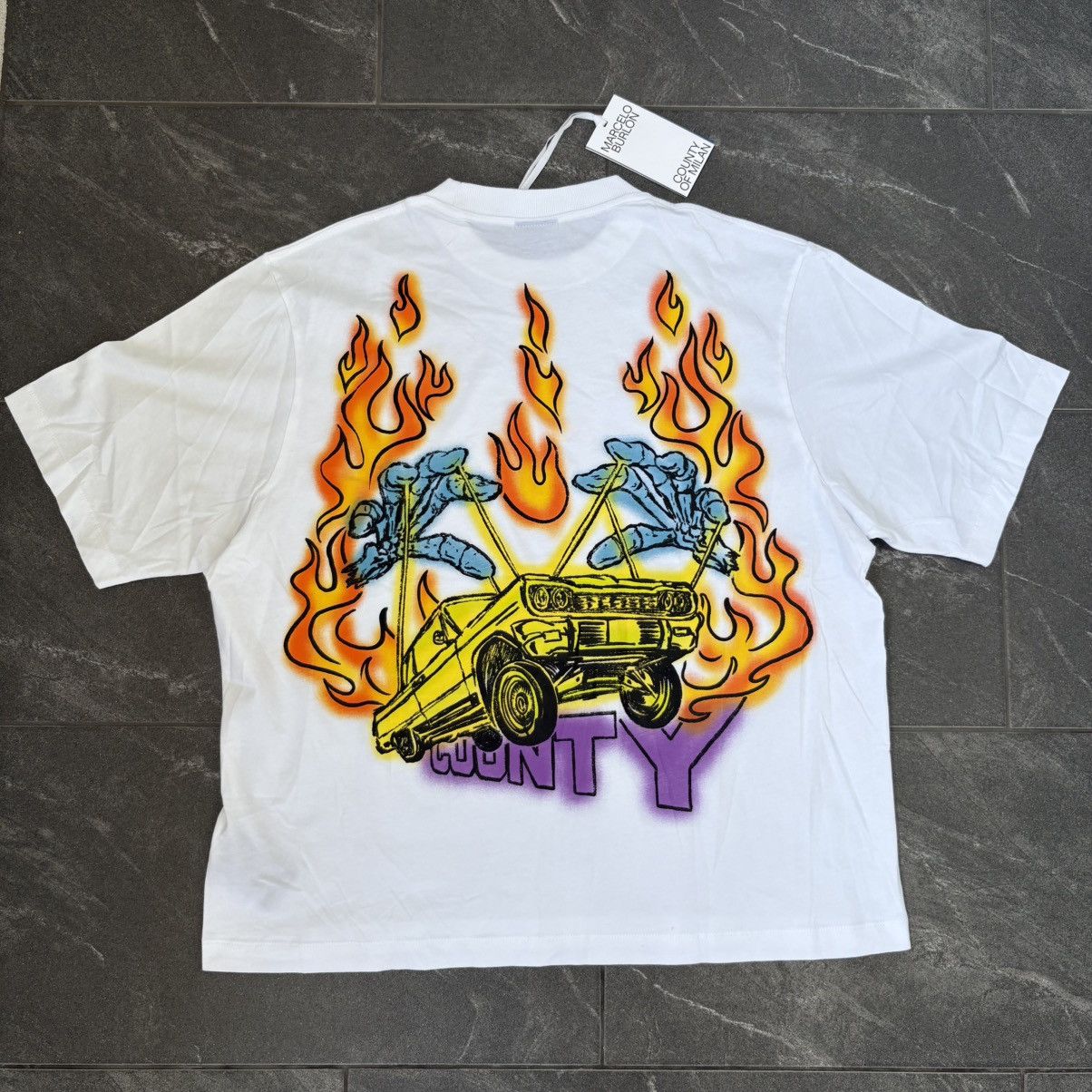 Marcelo Burlon Marcelo Burlon County of Milan Flame boxy t-shirt Size US XL / EU 56 / 4 - 9 Thumbnail