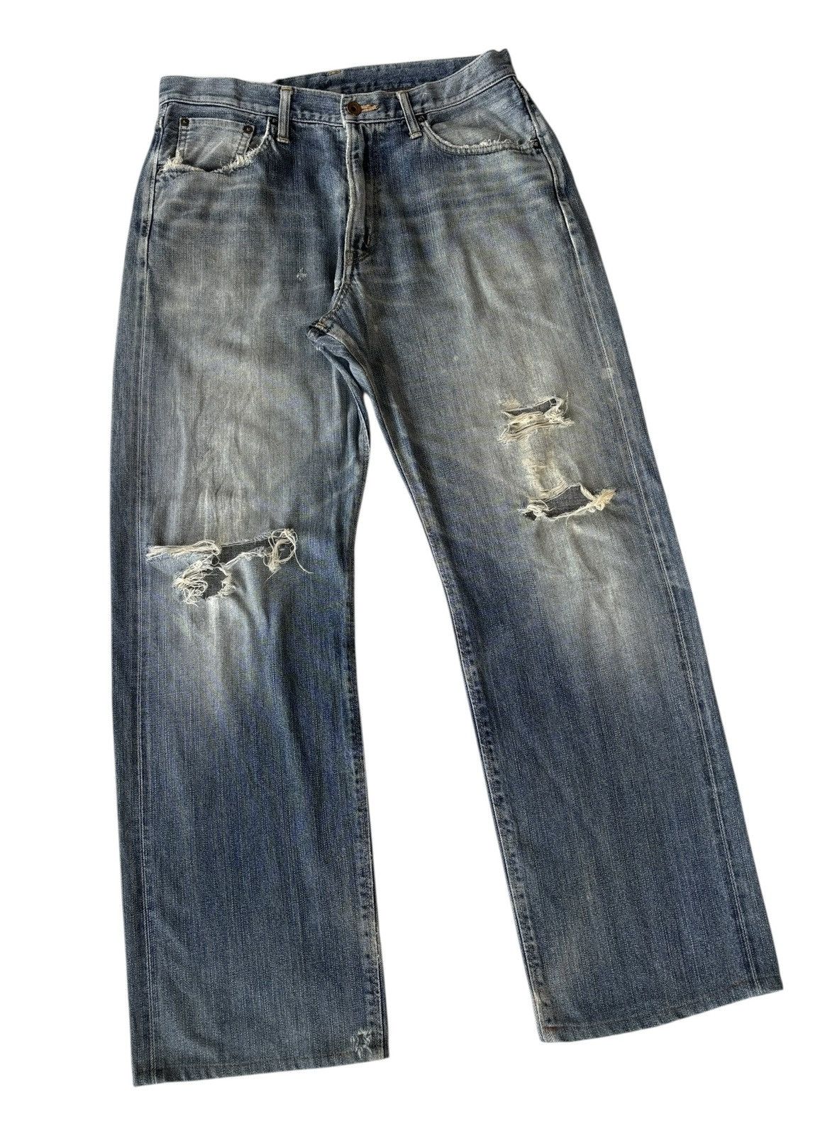 Edwin Edwin 505x Baggy Selvedge Redline Thrashed Jeans Size US 33 - 5 Thumbnail