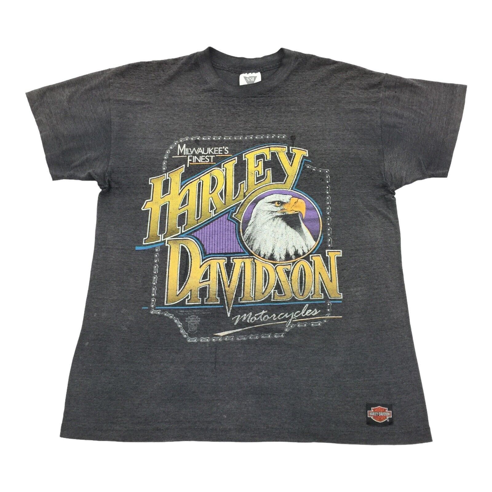 Harley Davidson × Vintage Vintage 1989 Harley Davidson Eagle Single Stitch T-Shirt Lrg Size US L / EU 52-54 / 3 - 1 Thumbnail