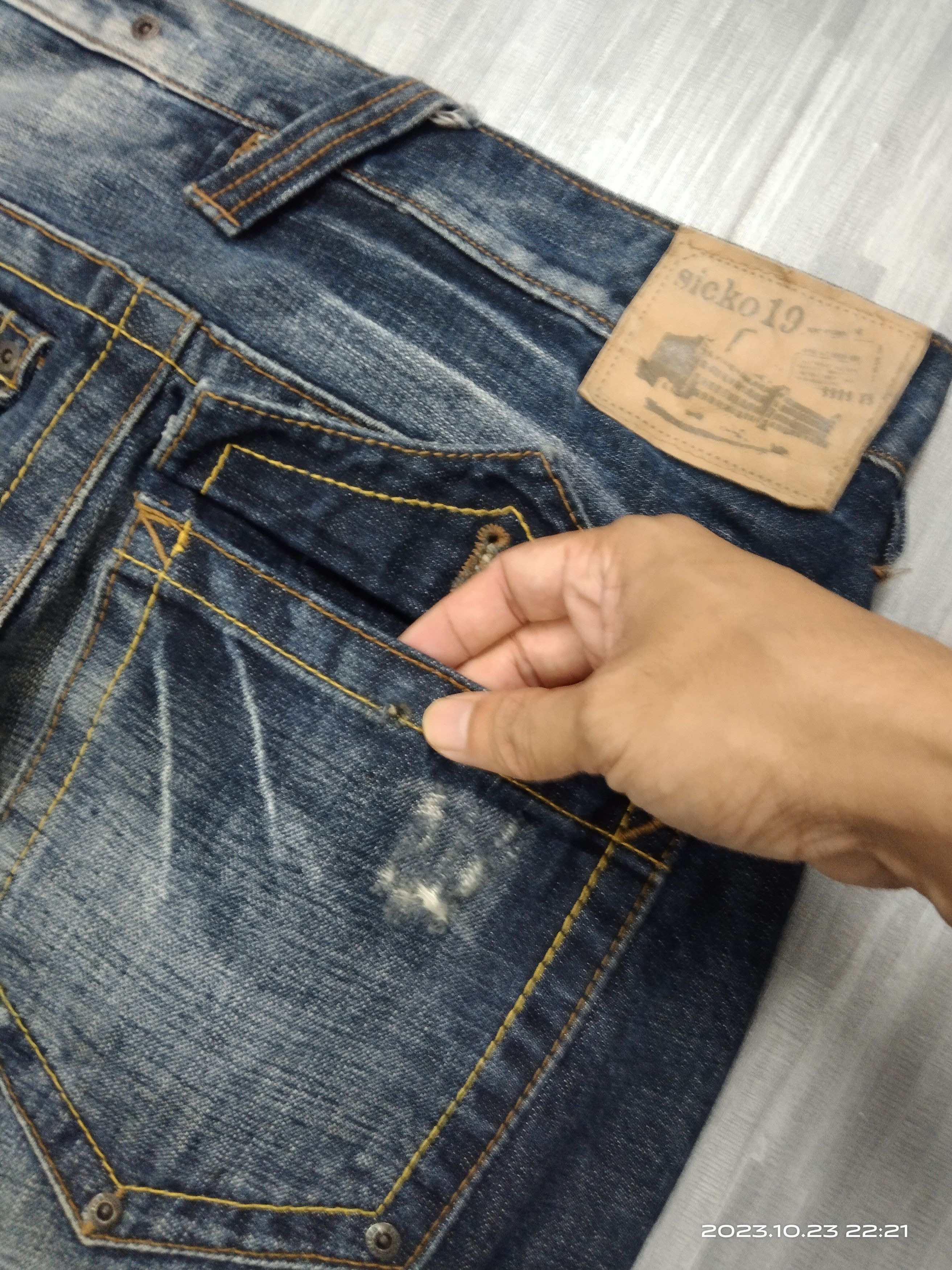 Japanese Brand SICK BAGGY PACTHWORK SICKO 19 DENIM PANTS Size US 33 - 6 Thumbnail