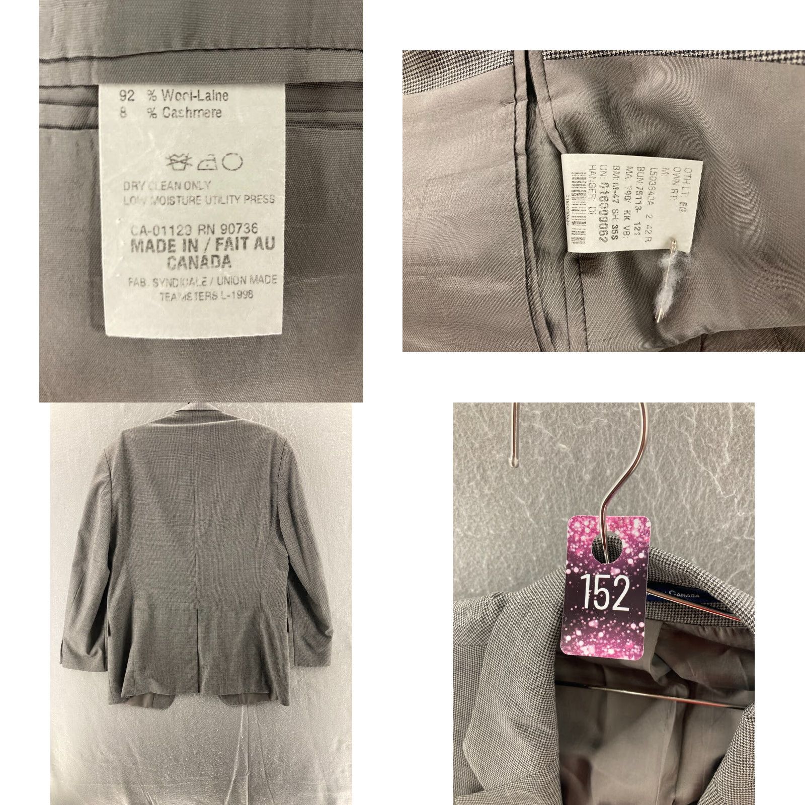 Chaps Chaps Sport Coat Mens 42 R Wool Cashmere Blend Jacket Coat, Gray, Jacket, 2 Piece, Classic Fit, 42 Chest, Regular Length, Men, Sports, Brand: Chaps Size US XS / EU 42 / 0 - 8 Thumbnail