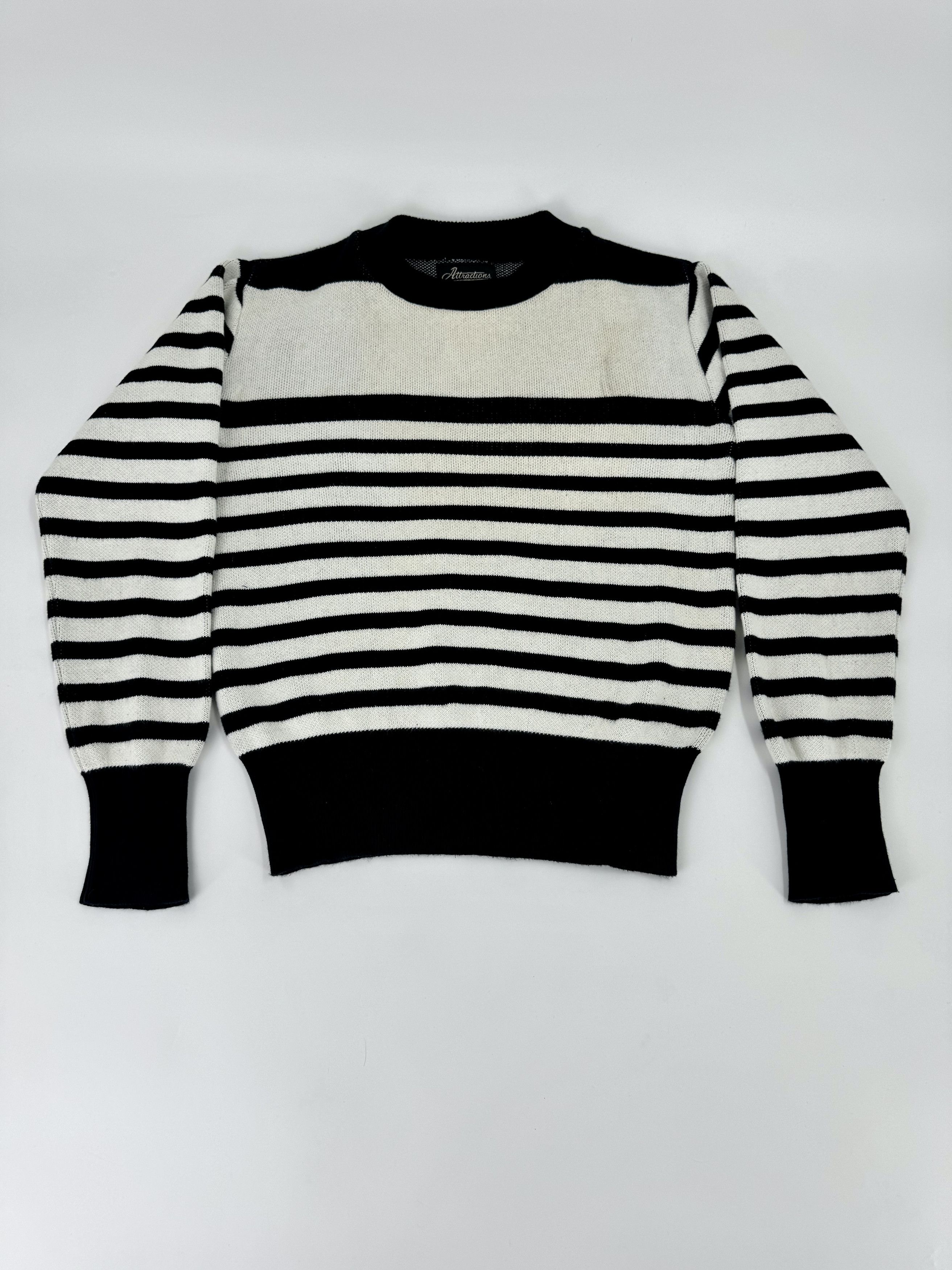 ATTRACTIONS Attractions Japan Striped Cotton Knit Motorcycle Sweater 36 Size US S / EU 44-46 / 1 - 1 Thumbnail