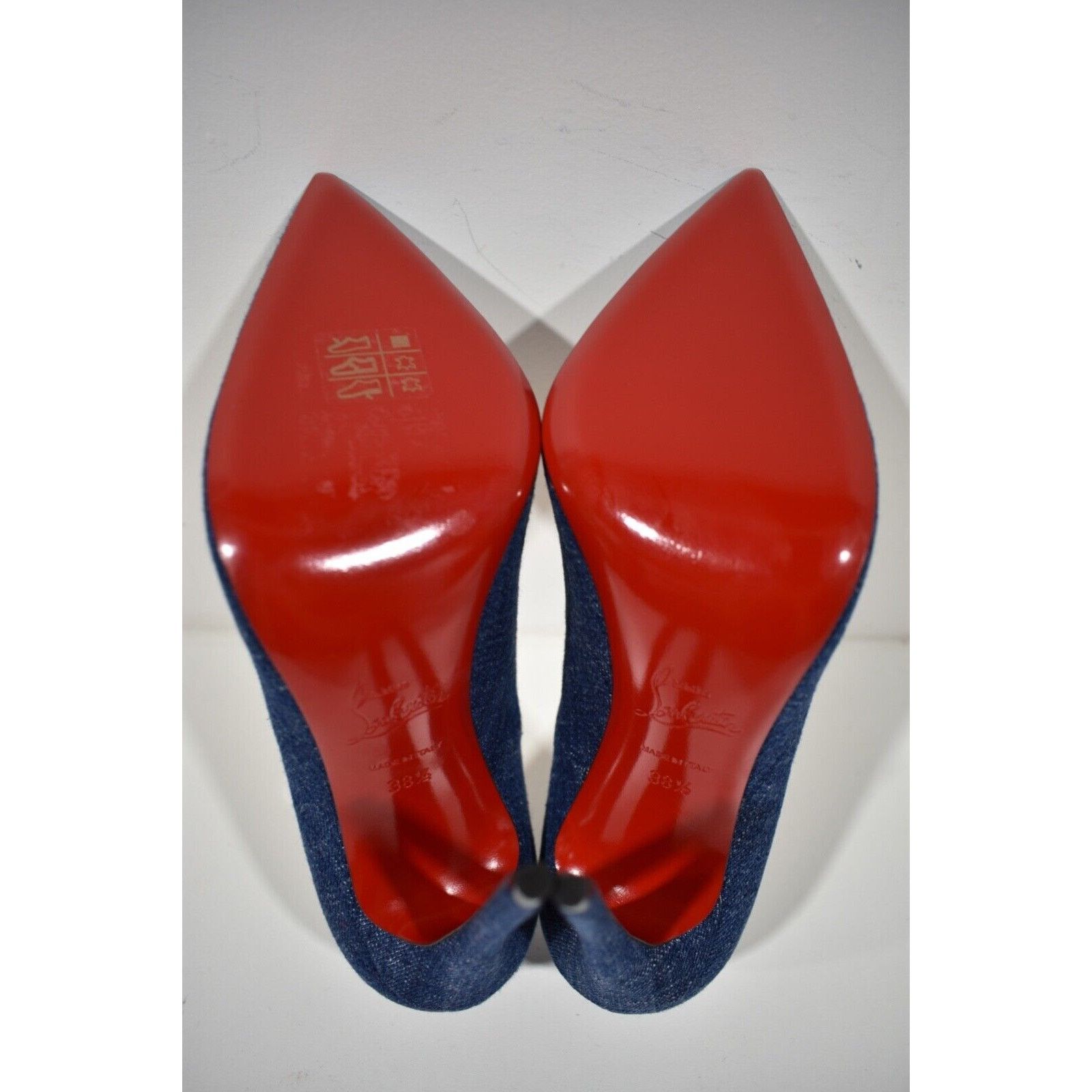 Christian Louboutin So Kate 120 Blue Denim Saba Gold Stiletto Heel Pump 38.5 Size US 8.5 / IT 38.5 - 12 Thumbnail