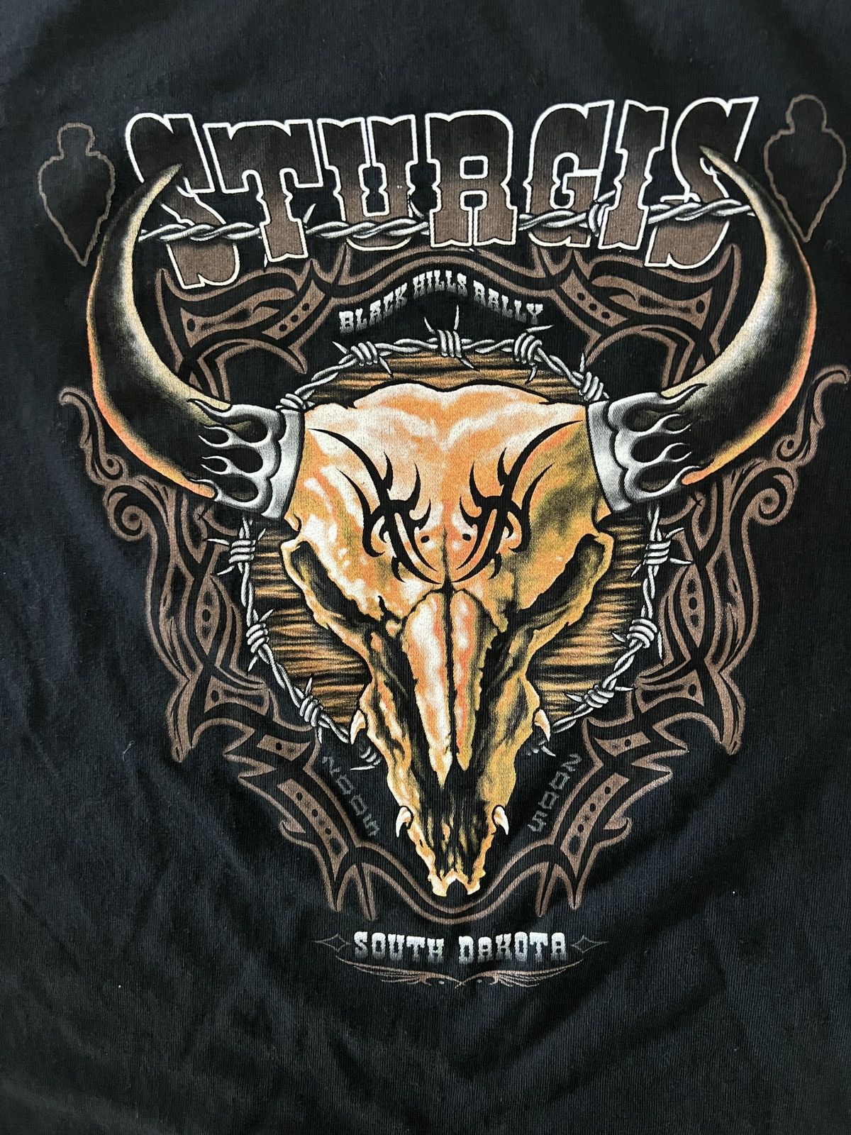 Other Sturgis Skull Twin V Motorcycle Chrome Flames Barbwire 2005 Size US XXL / EU 58 / 5 - 2 Thumbnail