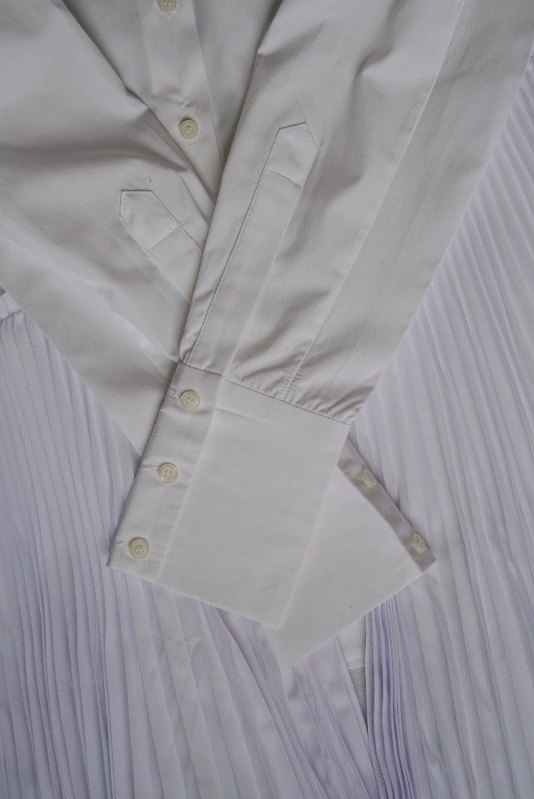 Tommy Hilfiger TOME Women's White Pleated Collar Shirt DressesUS4 Size S / US 4 / IT 40 - 7 Thumbnail