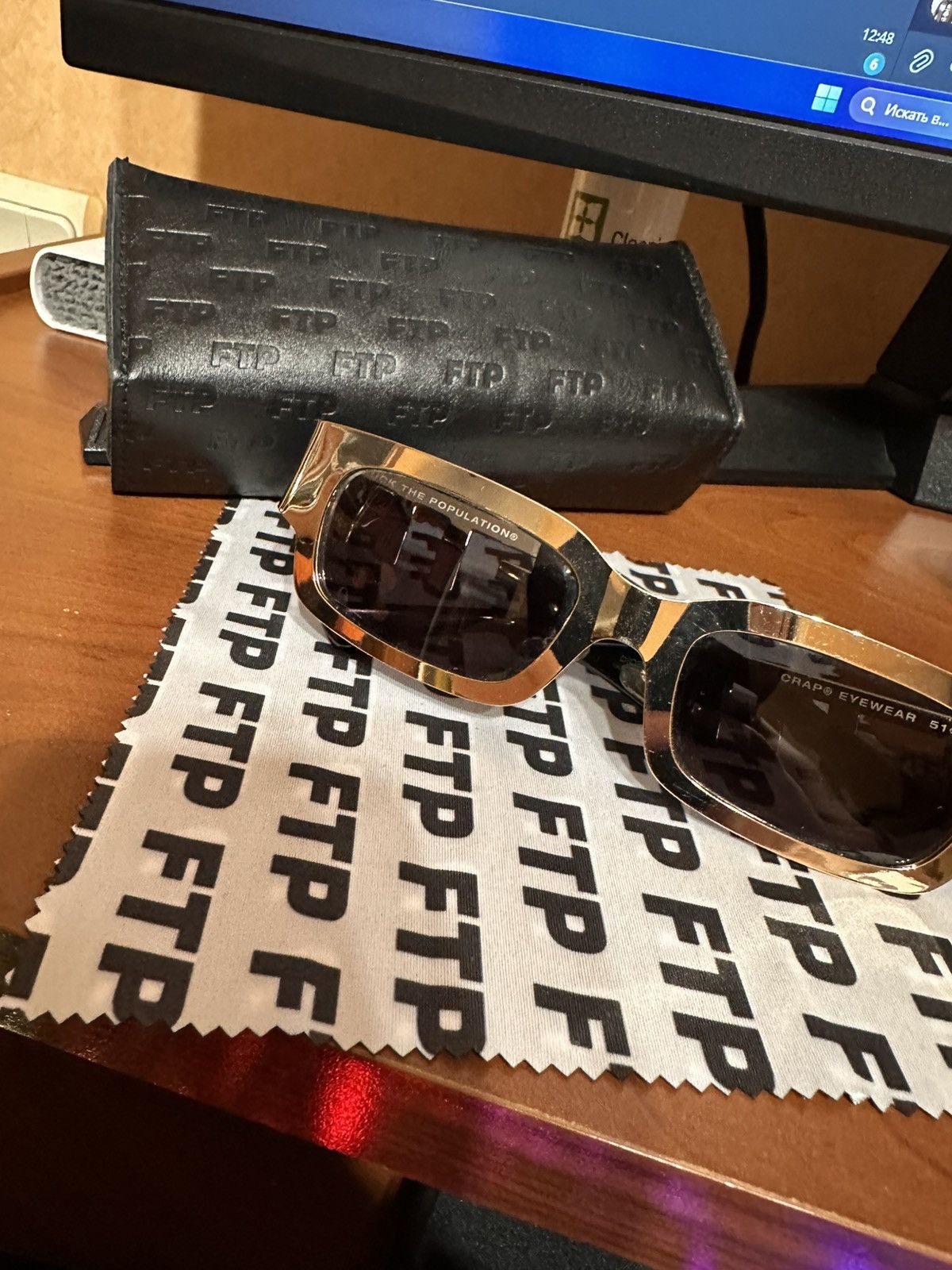 Fuck The Population FTP + CRAP EYEWEAR THE FTP STEEL - Polished Gold Size ONE SIZE - 13 Thumbnail