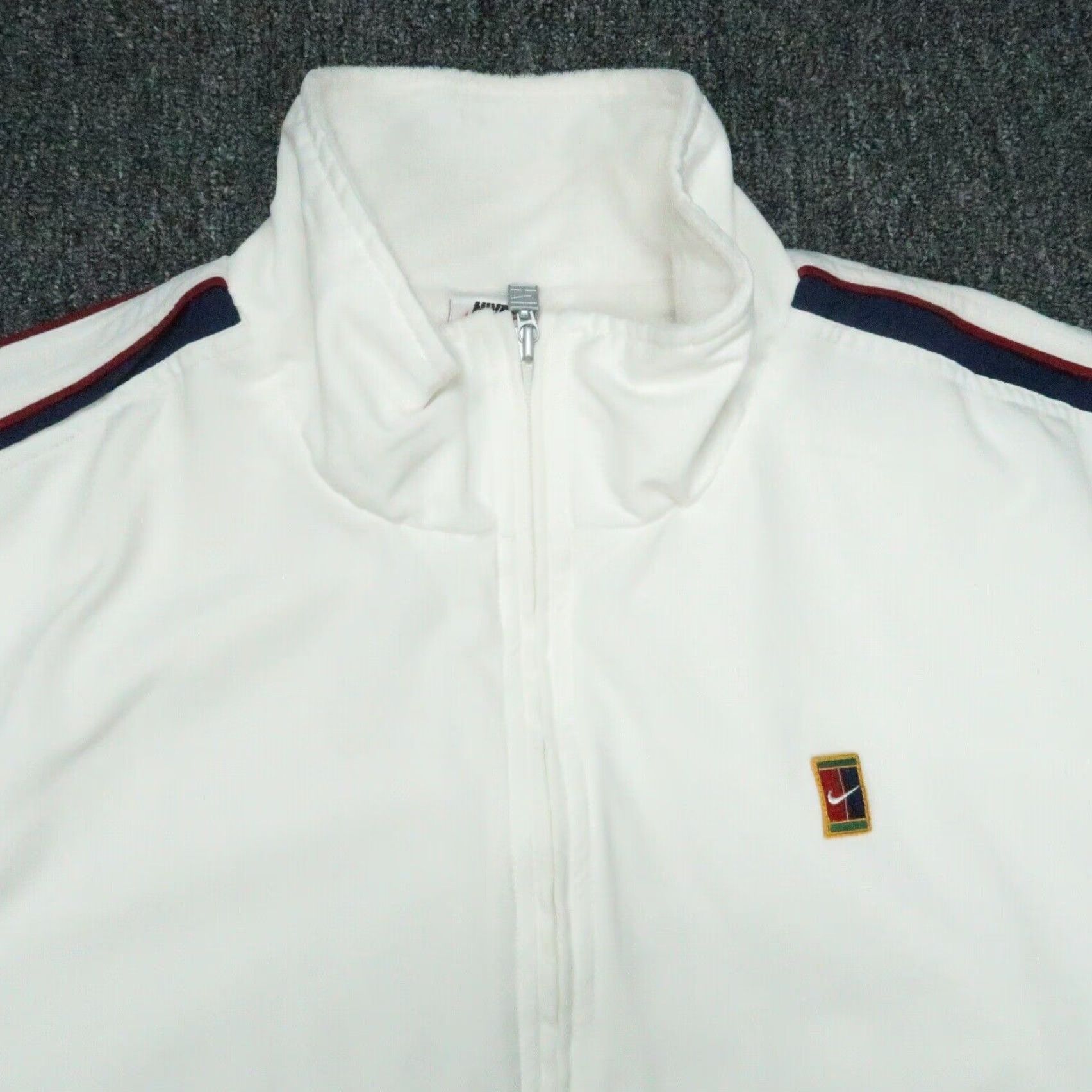 Nike VINTAGE Nike Jacket Mens 2XL White Challenge Court Stadium Removable Sleeves Zip Full Zip Pockets Windbreaker Size US XXL / EU 58 / 5 - 2 Thumbnail