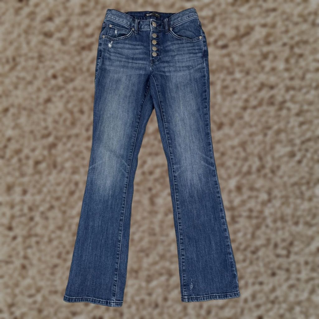 Vintage Simply Vera Vera Wang Jeans Womens 2 Blue Mid Rise Button Fly Distressed Bootcut Size 26" / US 2 / IT 38 - 1 Thumbnail