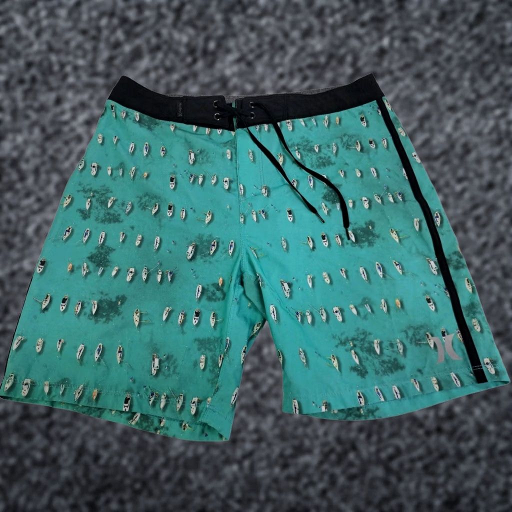 Hurley Hurley Mens Phantom Board Shorts Green Boat Print Size 29 7" #7446 Size US 29 - 1 Thumbnail