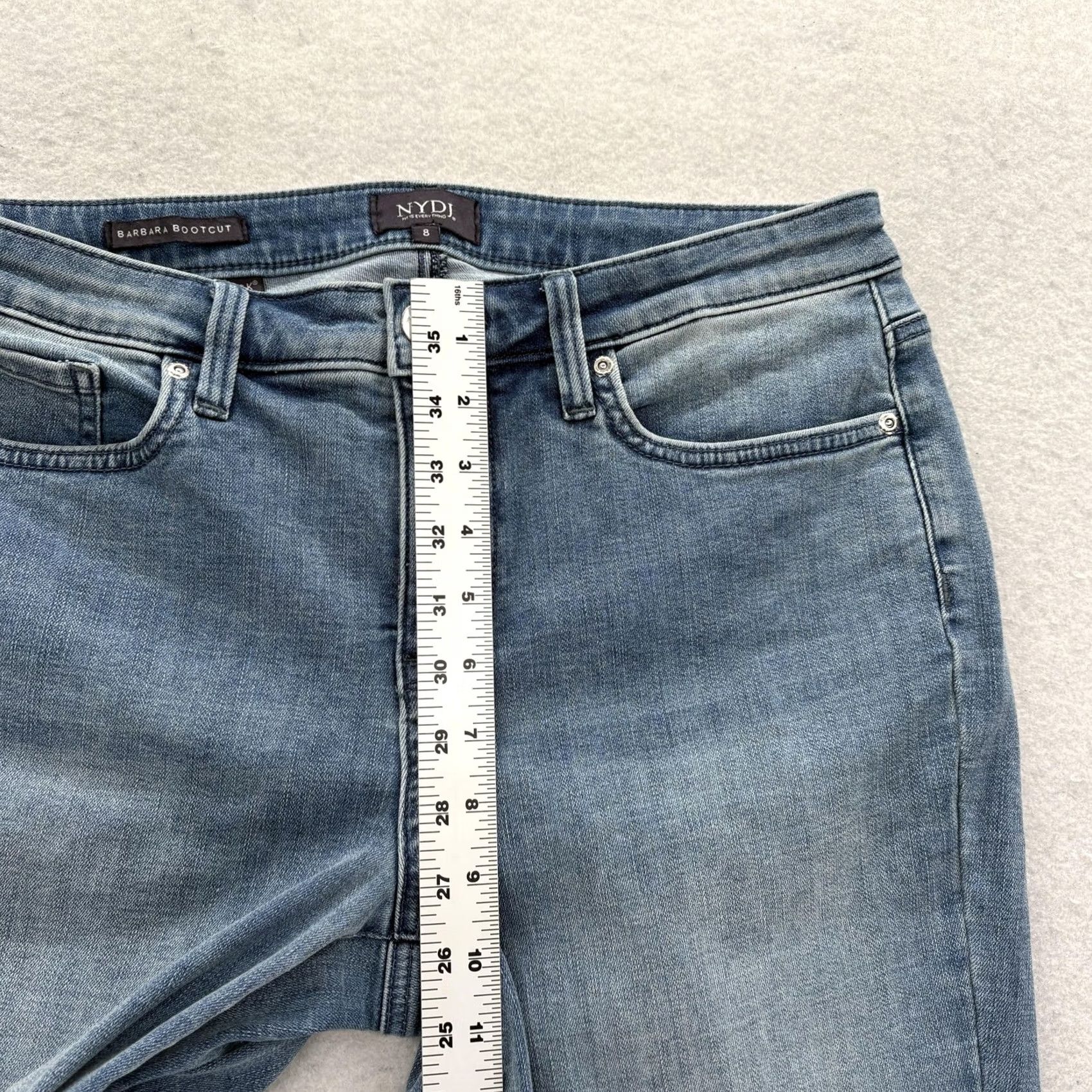 NYDJ NYDJ Womens Bootcut Jeans 8 Blue Medium Wash Mid Rise Stretch Shaping Size 30" / US 8 / IT 44 - 6 Thumbnail
