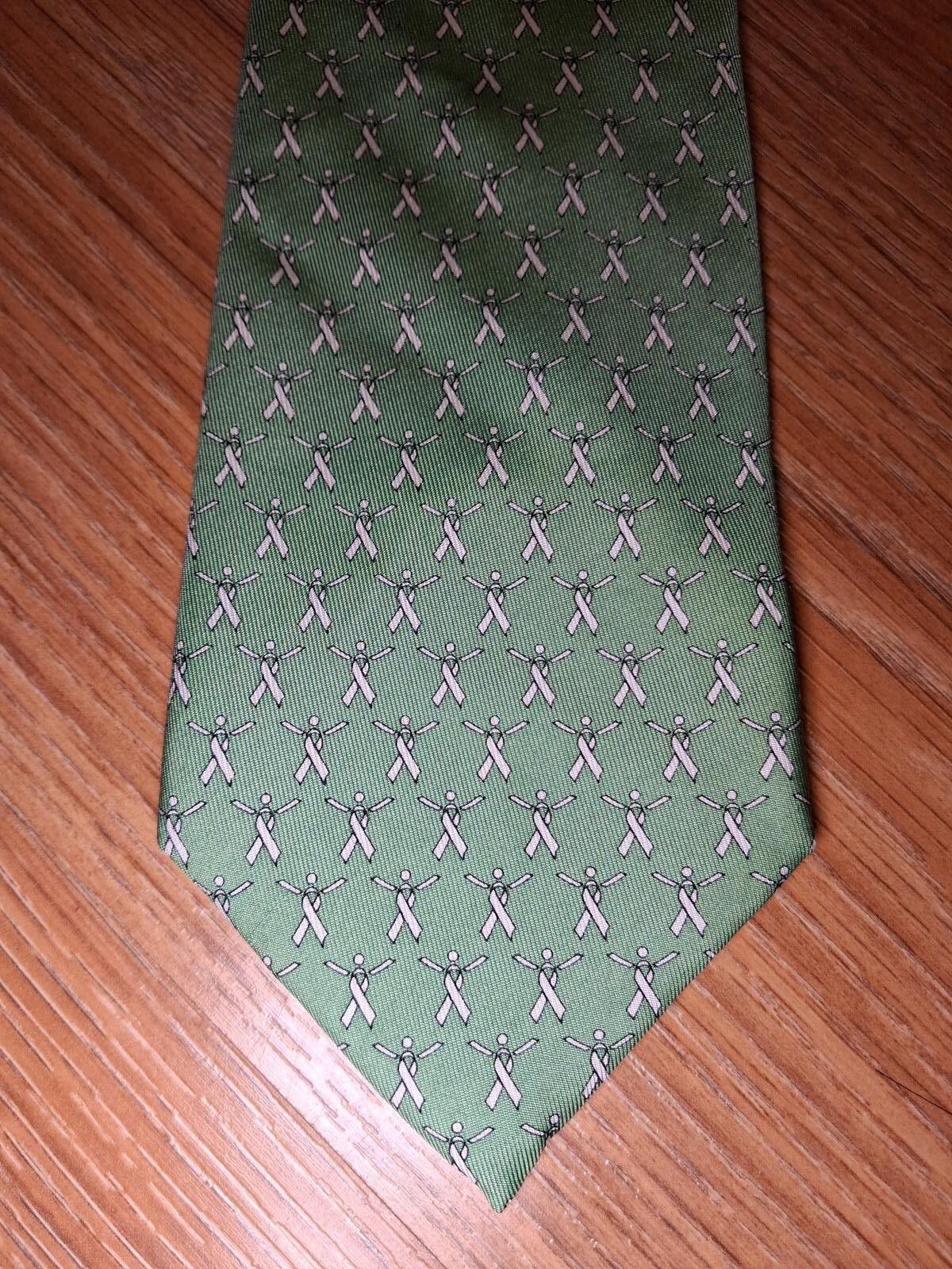 Vineyard Vines Vineyard Vines Silk Tie Green Ribbon Handmade Wide Cancer Size ONE SIZE - 1 Thumbnail