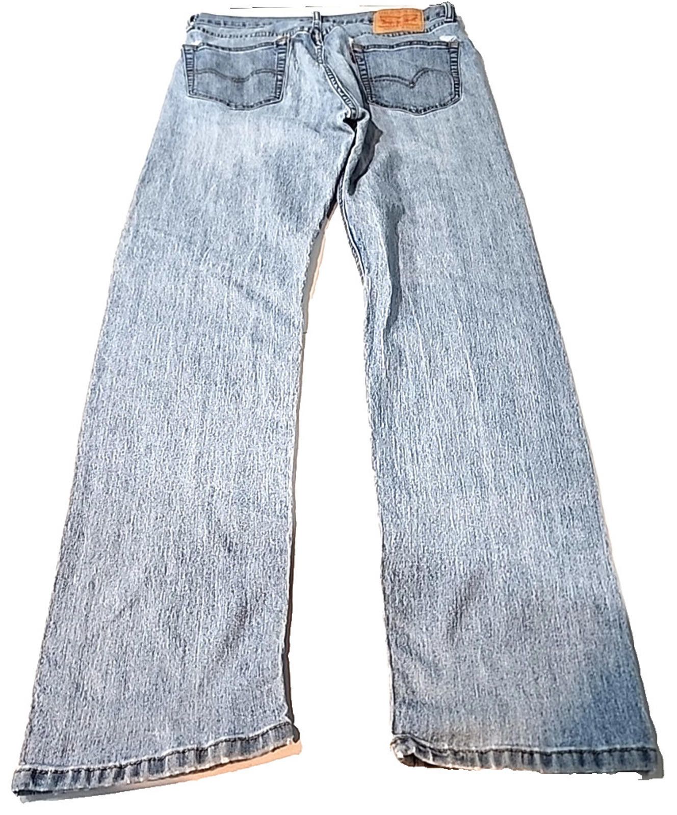 Levi's Levi's 505 Mens Jeans Actual 34Wx33L Blue Denim Regular Fit Size US 34 / EU 50 - 1 Thumbnail