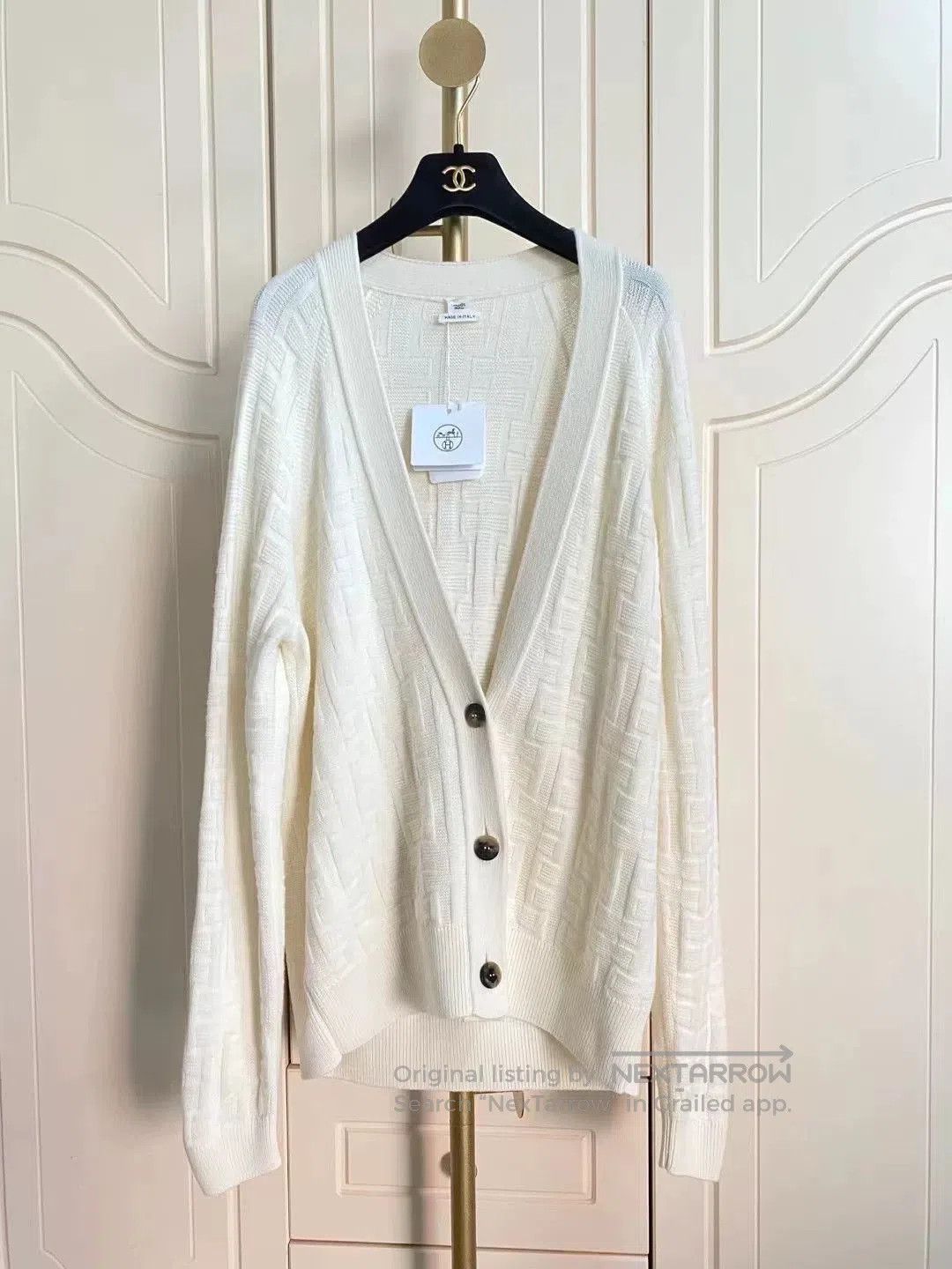 Hermes Hermes White Cardigan Sweater New. Size US S / EU 44-46 / 1 - 1 Thumbnail