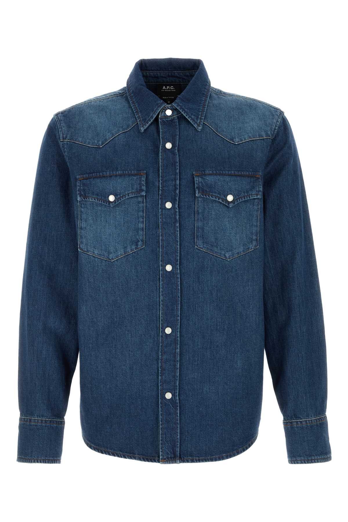 A.P.C. Denim Western Shirt Size US XL / EU 56 / 4 - 1 Thumbnail
