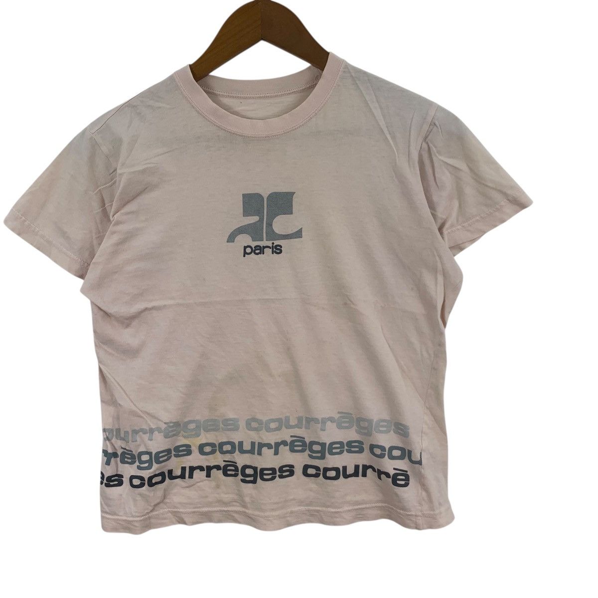 Courreges Vintage COURREGES PARIS Center Logo Pink Tee Shirt Top Size S / US 4 / IT 40 - 4 Thumbnail