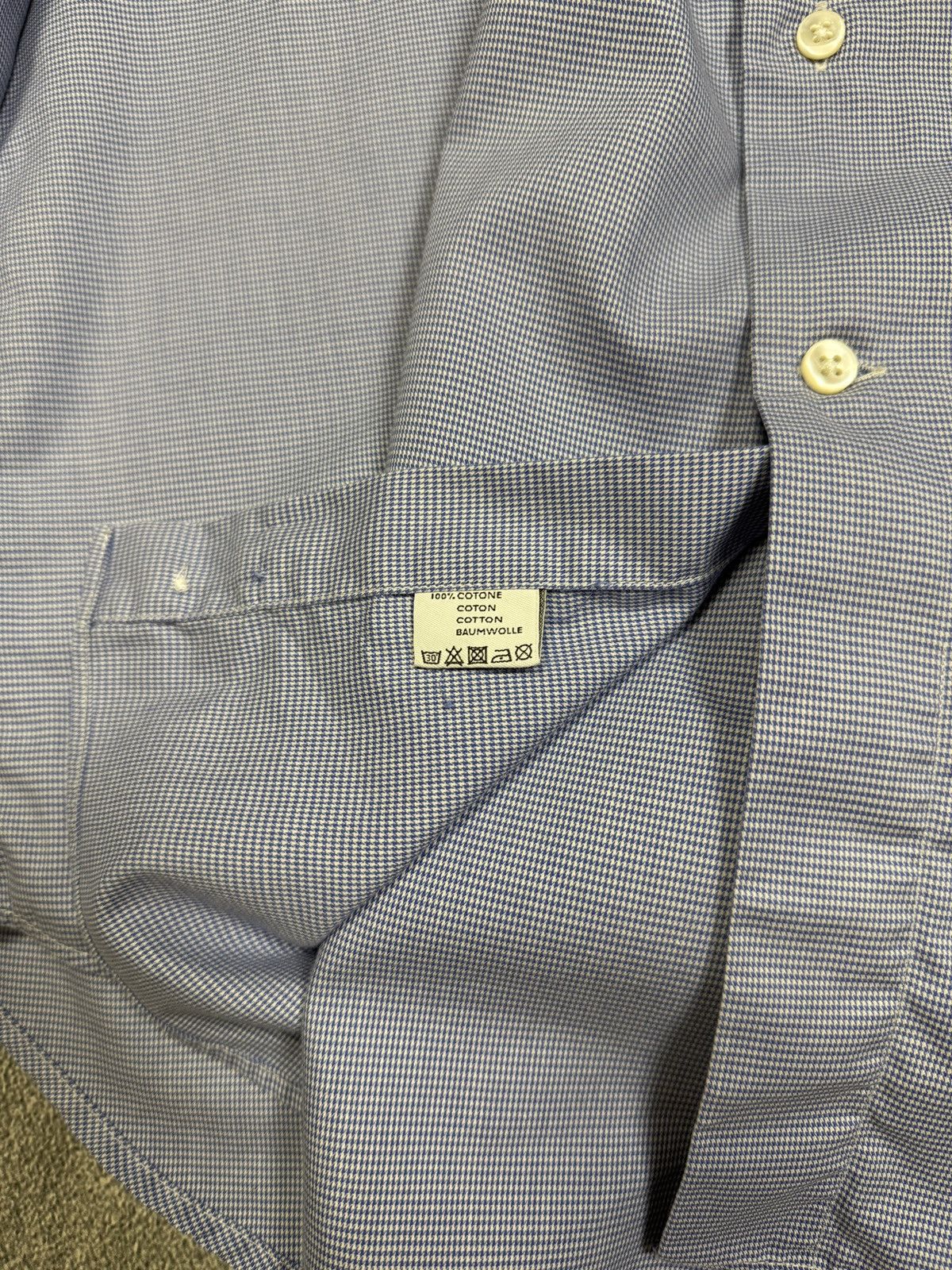 Canali Canali Shirt Men Size L Check Long Sleeve Button Up Blue Size US L / EU 52-54 / 3 - 11 Thumbnail