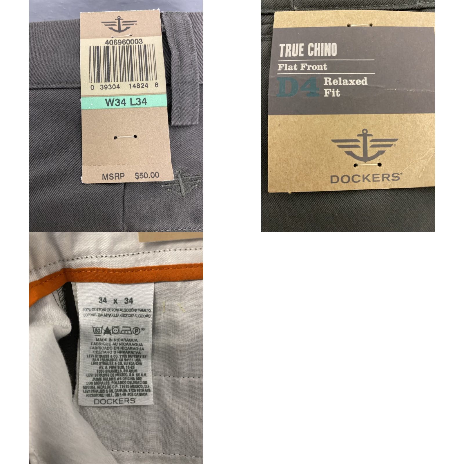 Dockers DOCKERS Men's Straight Fit Khaki Pants 34x34 Military Green Workday Size US 34 / EU 50 - 8 Thumbnail