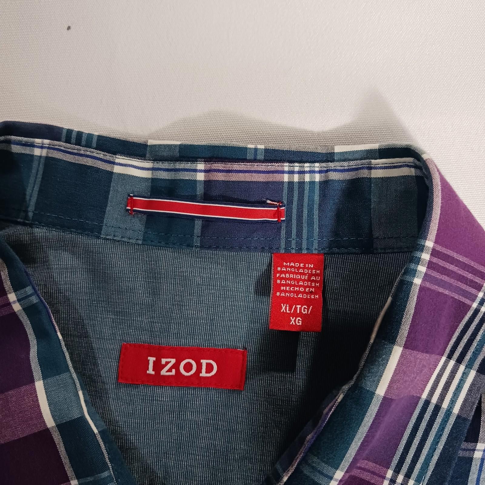 Izod IZOD Saltwater 45FW486 Mens XL Multicolor Button Plaid Shirt Size US XL / EU 56 / 4 - 3 Thumbnail