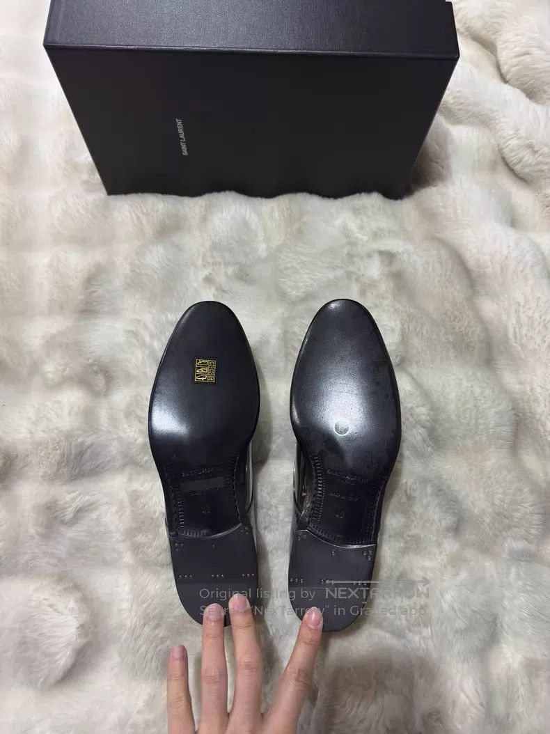 Saint Laurent Paris Saint Laurent Paris Metallic Silver Leather Shoes Size US 7 / EU 40 - 4 Thumbnail