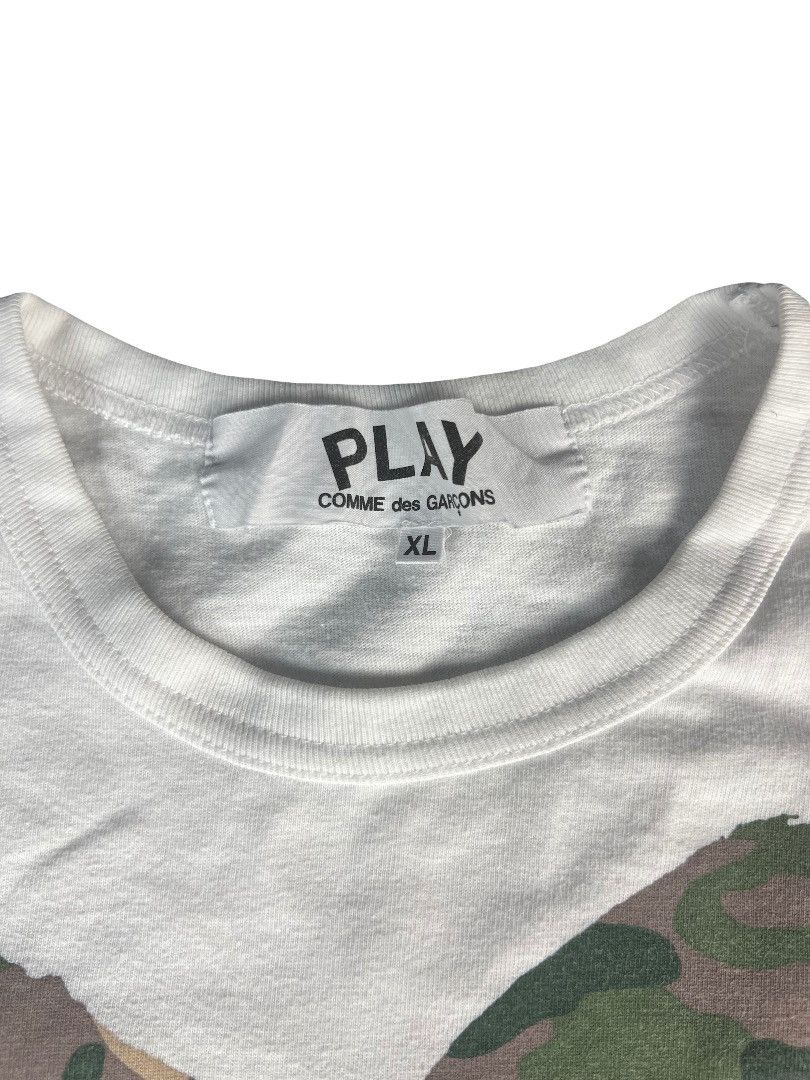 Comme des Garcons Comme des Garçons PLAY Large Camo Heart Tee White XL Unworn Size US XL / EU 56 / 4 - 2 Thumbnail