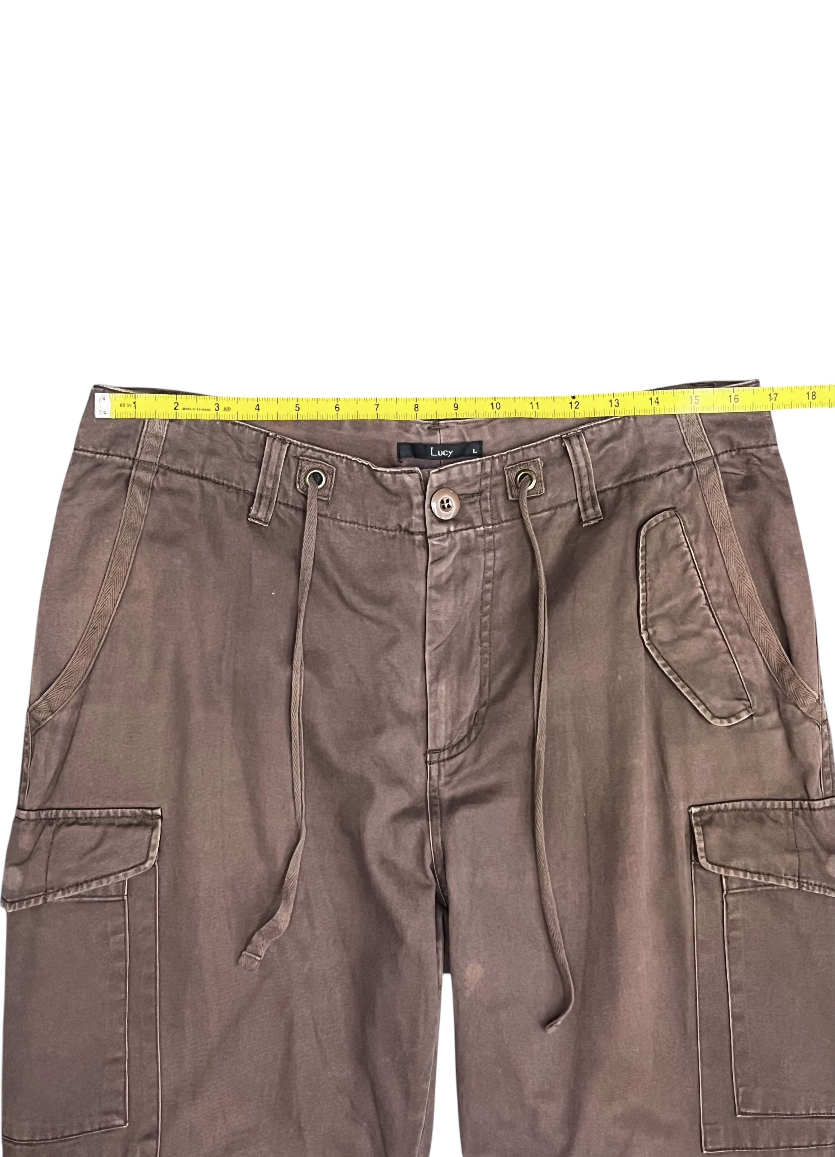 Duckie Brown Vintage LUCY Khaki Brown Multi-pocket Flare Cargo Pants Size US 33 - 9 Thumbnail
