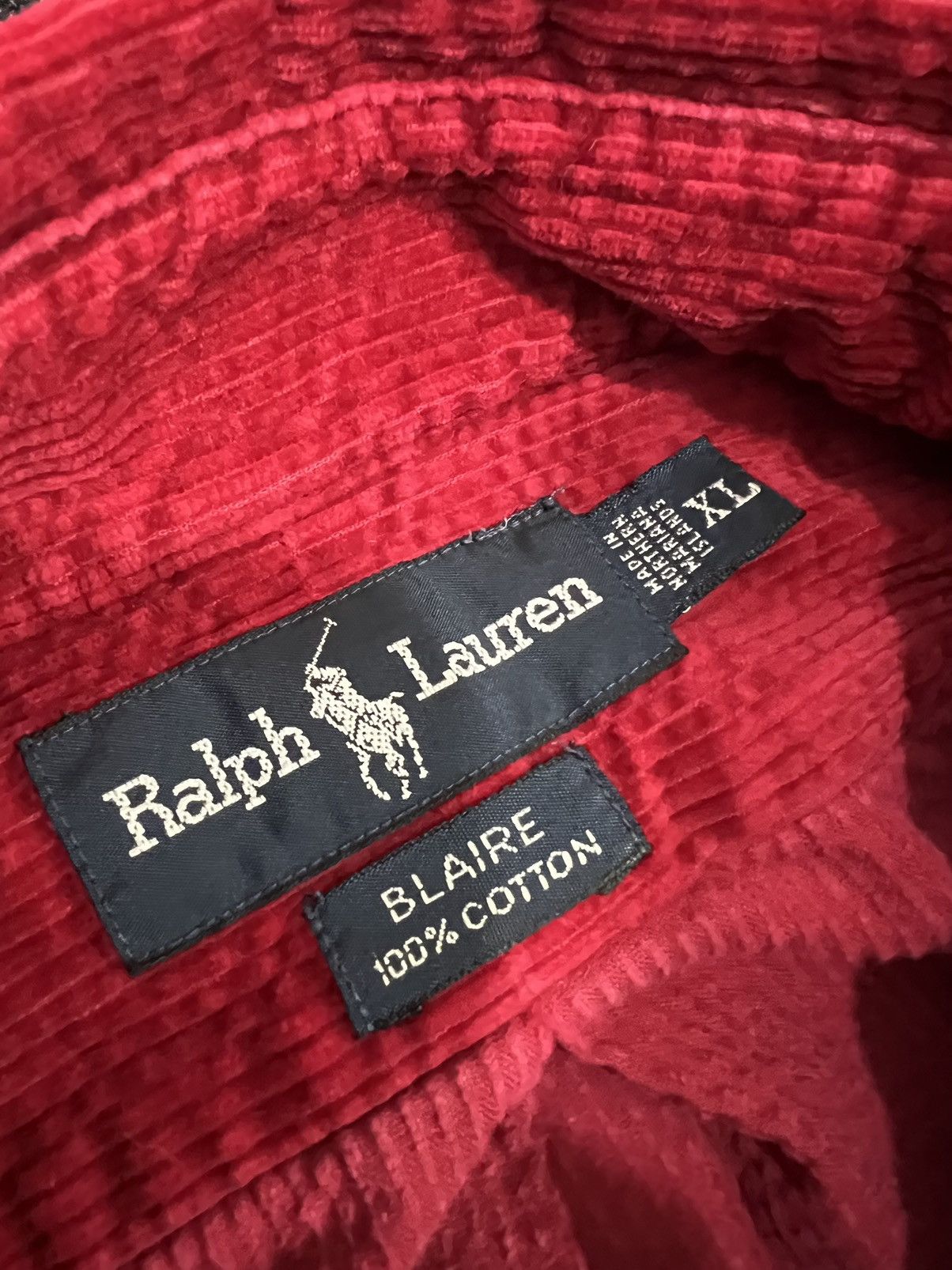 Polo Ralph Lauren Vintage Ralph Lauren Polo Bear Red Corduroy Shirt XL Size US XL / EU 56 / 4 - 6 Thumbnail
