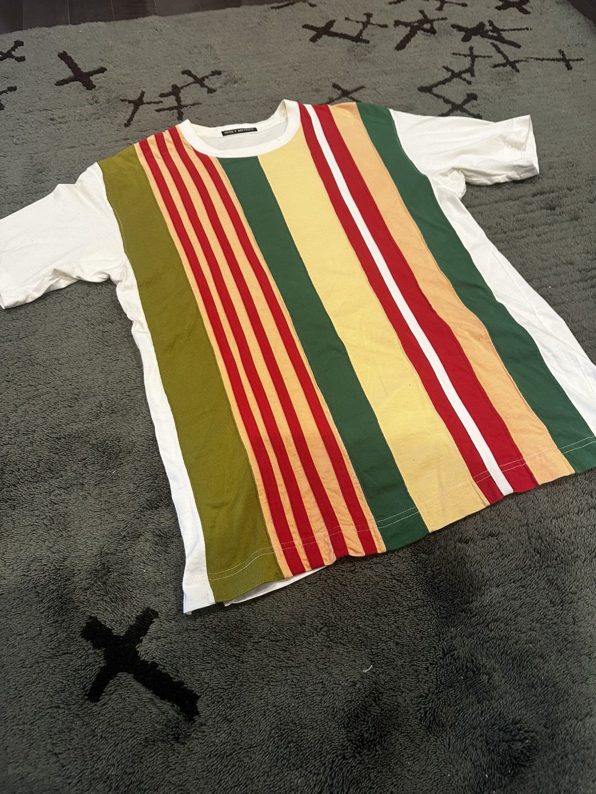 Issey Miyake Rare 90s Issey Miyake Cut and Sew Patchwork Stripe Tee Shirt Size US M / EU 48-50 / 2 - 2 Thumbnail