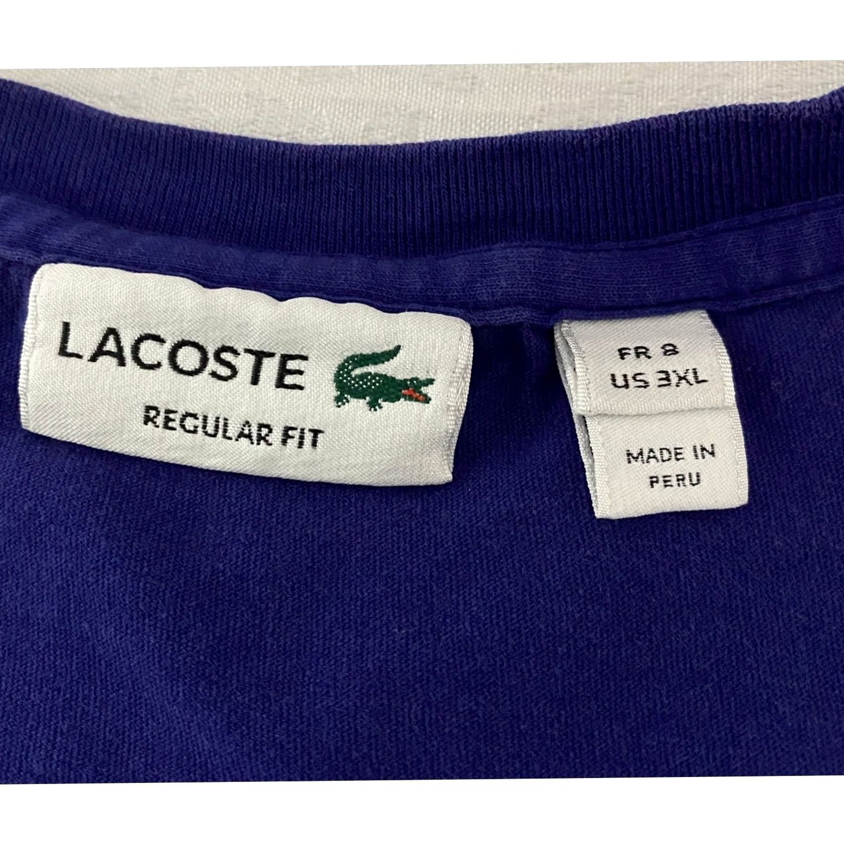 Lacoste Lacoste Purple Croc Shirt Big & Tall US 3XL 8 F8330 - Stain Size US XXL / EU 58 / 5 - 6 Thumbnail