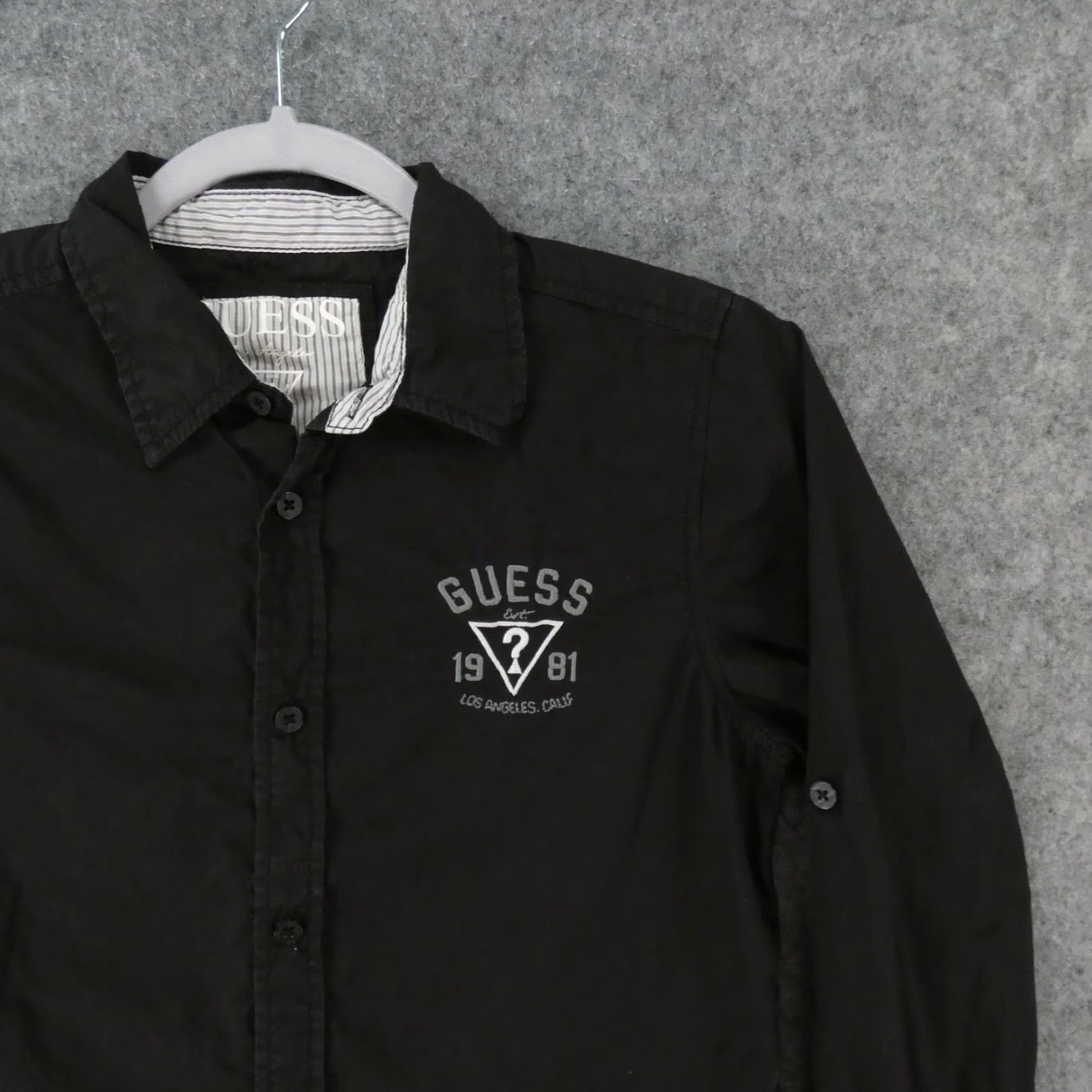 Guess GUESS Shirt Womens Medium Long Sleeve Button Up Black w Logo Size M / US 6-8 / IT 42-44 - 6 Thumbnail