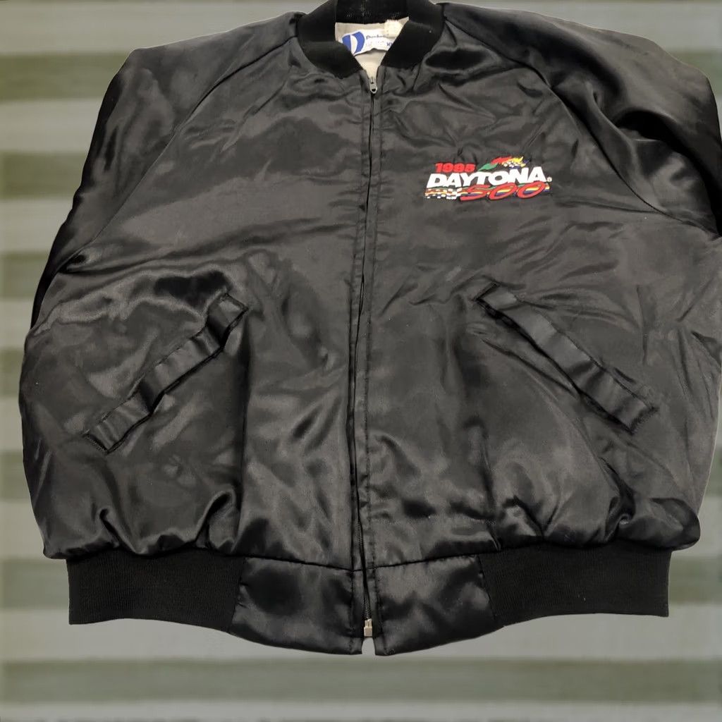 Dunbrooke VINTAGE Daytona 500 Satin Jacket NASCAR Black Quilted Lined Stitch Dunbrooke XL Men’s 1990s Size US XL / EU 56 / 4 - 1 Thumbnail