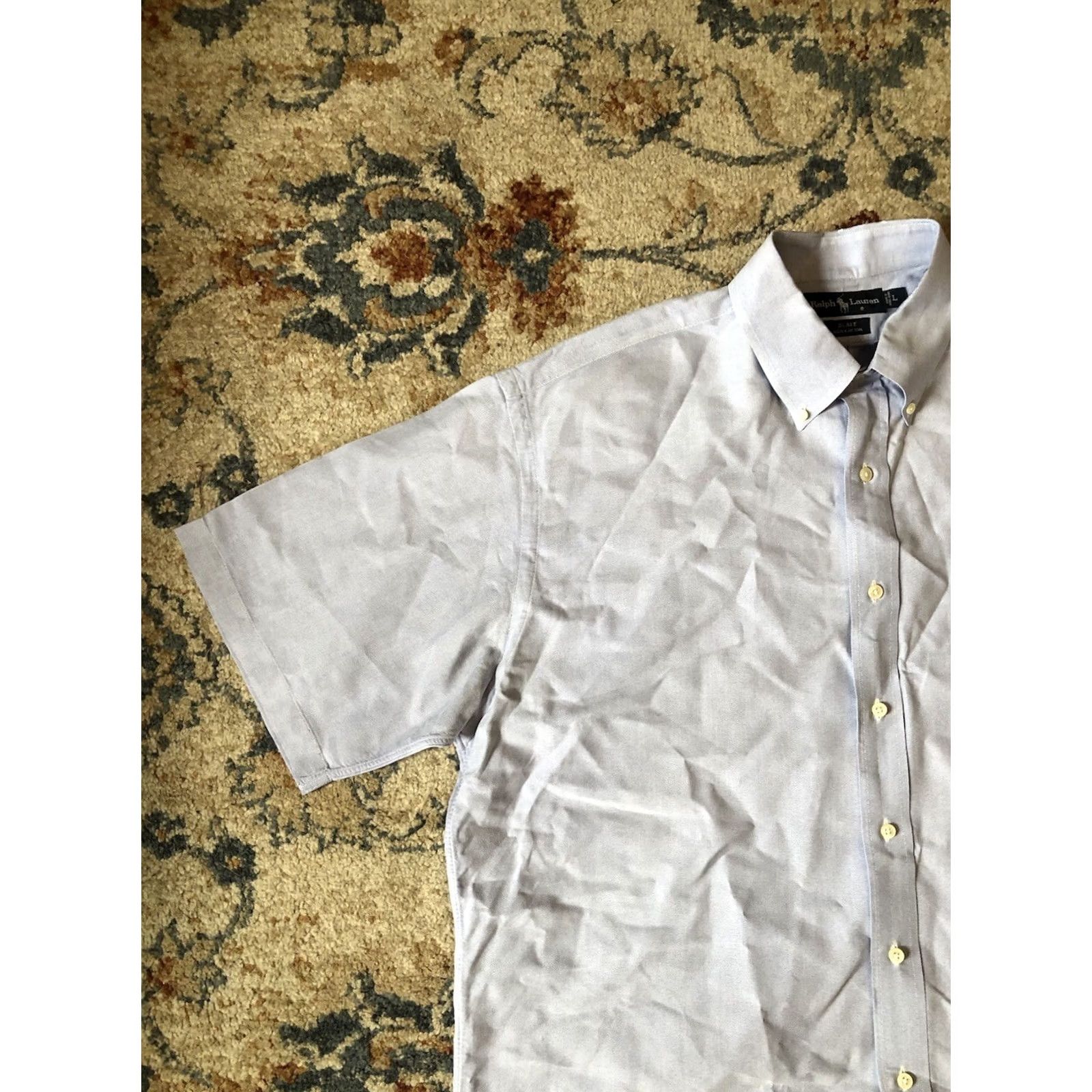 Ralph Lauren Ralph Lauren Blake Oxford Shirt Short Sleeve Button-Up Flesh Pony Blue 100% Cotton L Mens Regular Collared Button-Down Size US L / EU 52-54 / 3 - 3 Thumbnail