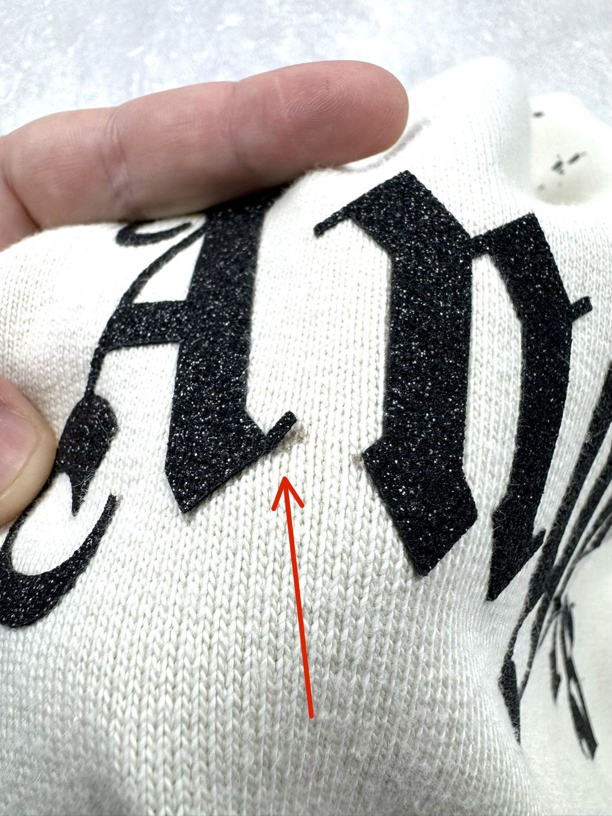 Palm Angels Palm Angeles GD Glittered Logo Distressed Sweatshirt Size US S / EU 44-46 / 1 - 13 Thumbnail