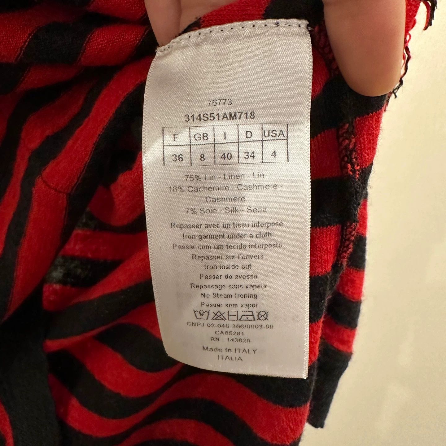 Christian Dior Monsieur Dior apr695 Raw Hem Star Slogan Stripe Linen LS 36 Size XS / US 0-2 / IT 36-38 - 3 Thumbnail
