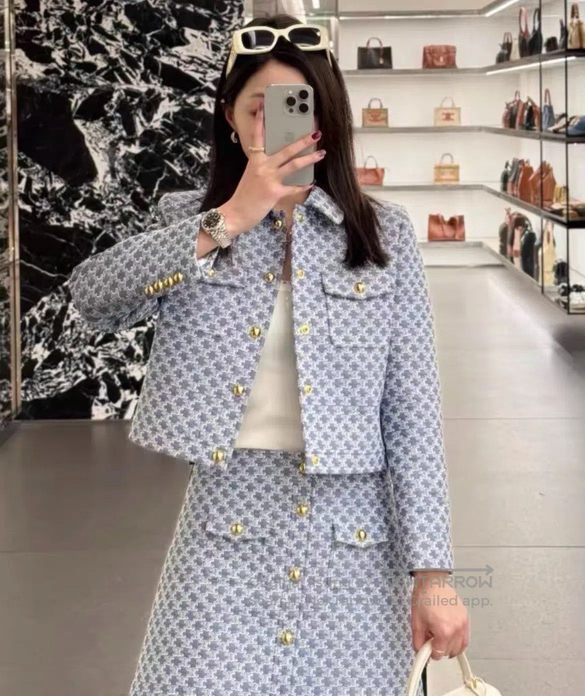 Celine CELINE SIZE L Full-print half-length skirt or short dress| Size 30" / US 8 / IT 44 - 1 Thumbnail
