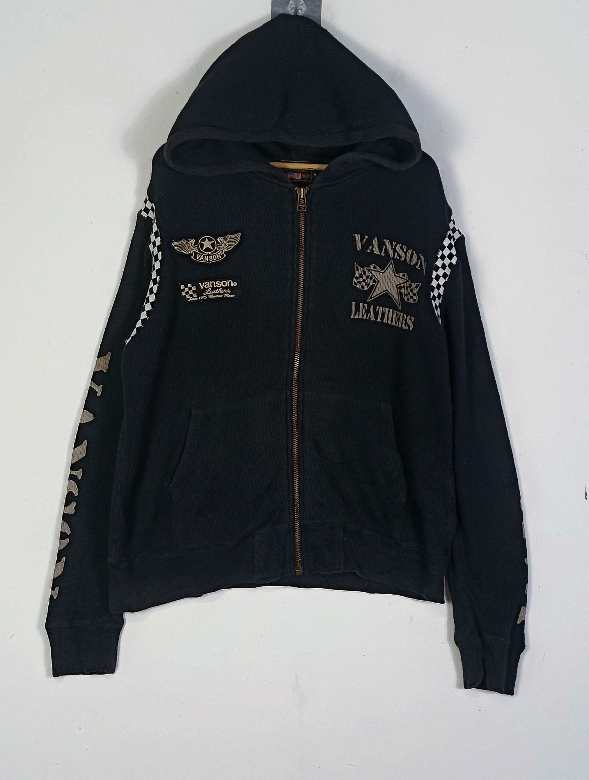Vanson Leathers Boston Mass Motorcyle Zip Up Hoodie