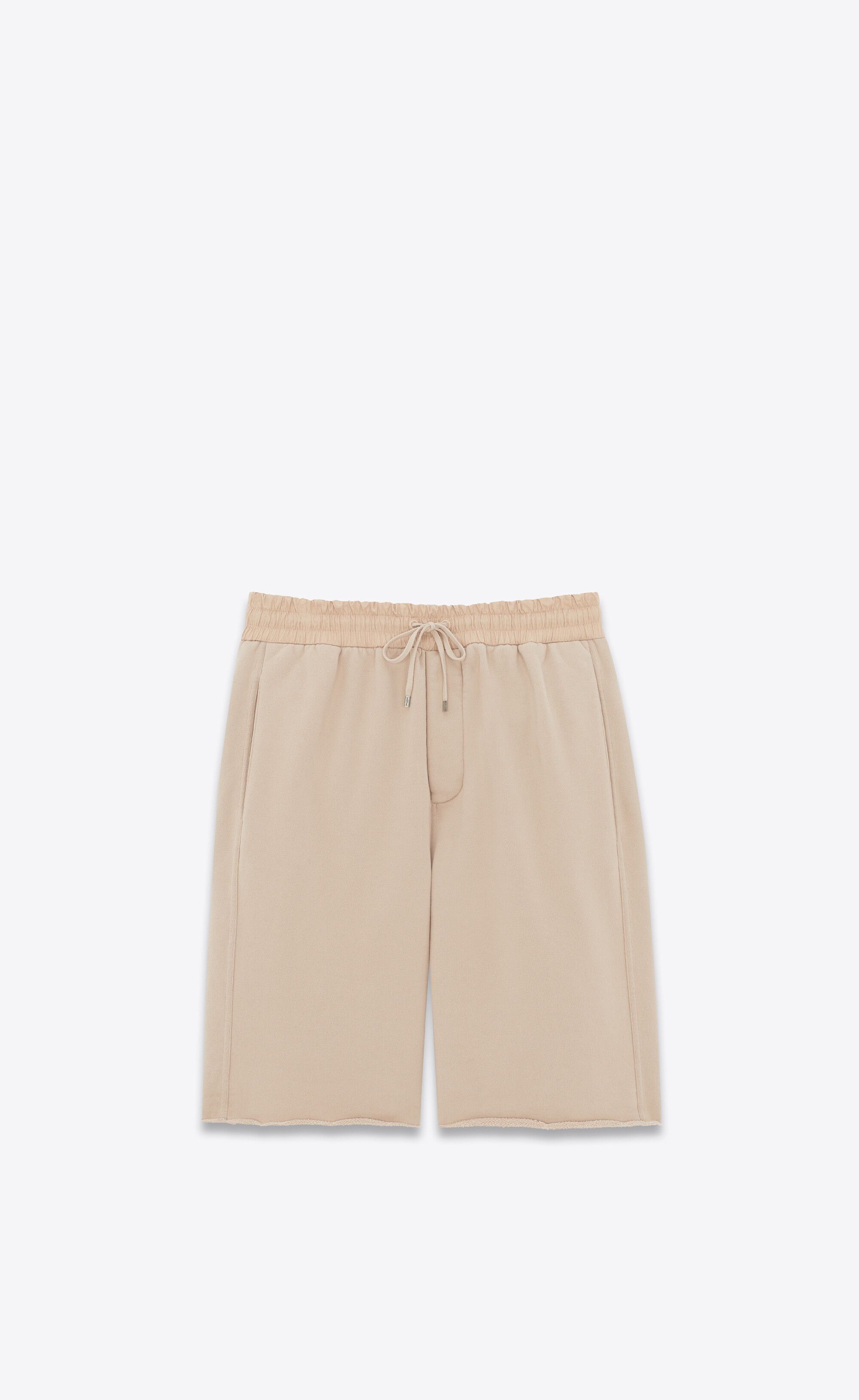 Saint Laurent Paris o1s1wg110325 730493 Bermuda Short in Fleece in Beige Size US 34 / EU 50 - 1 Thumbnail