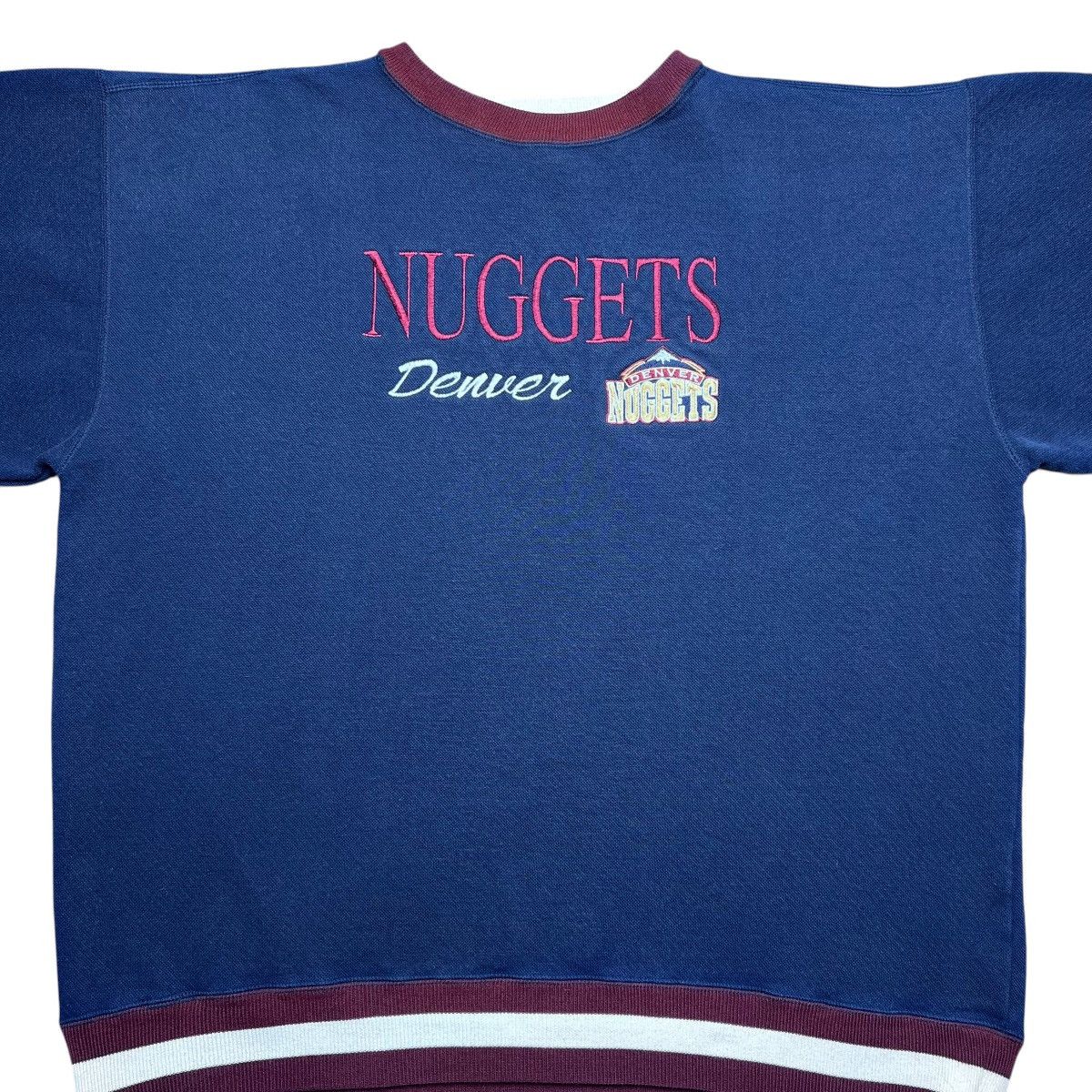 NBA × Vintage 1990s NBA Denver Nuggets Embroidered Spell Out Sweatshirt Size US L / EU 52-54 / 3 - 4 Thumbnail