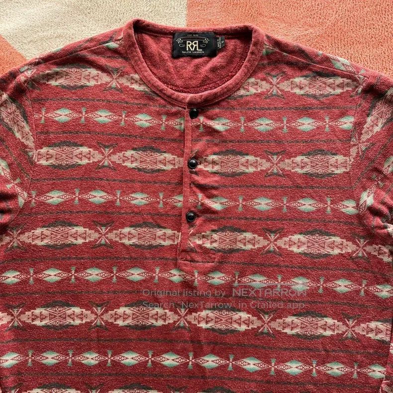 RRL Ralph Lauren RRL Ralph Lauren Southwest Henry collar hoodie t-shirt Size US M / EU 48-50 / 2 - 2 Thumbnail