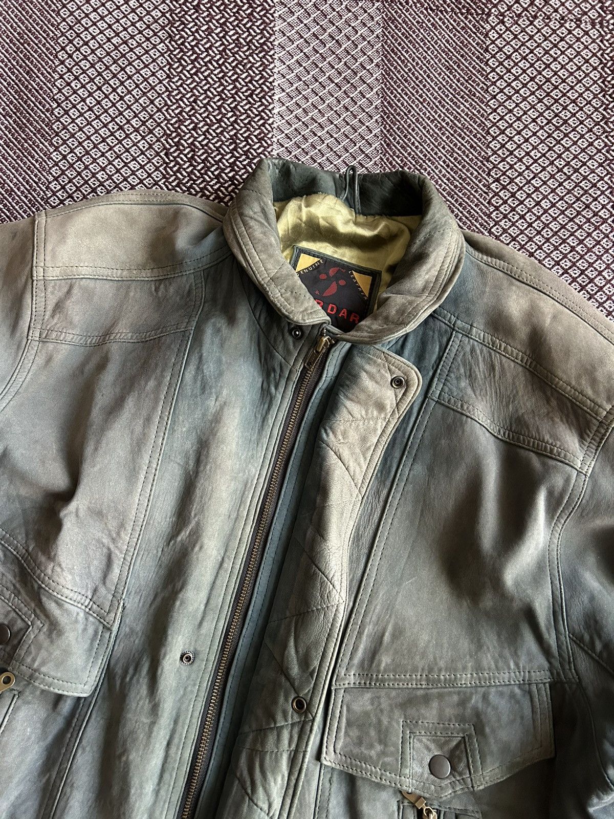 Genuine Leather Vintage Leather Bomber Jacket Heavy Faded Thrashed Size L Size US L / EU 52-54 / 3 - 6 Thumbnail