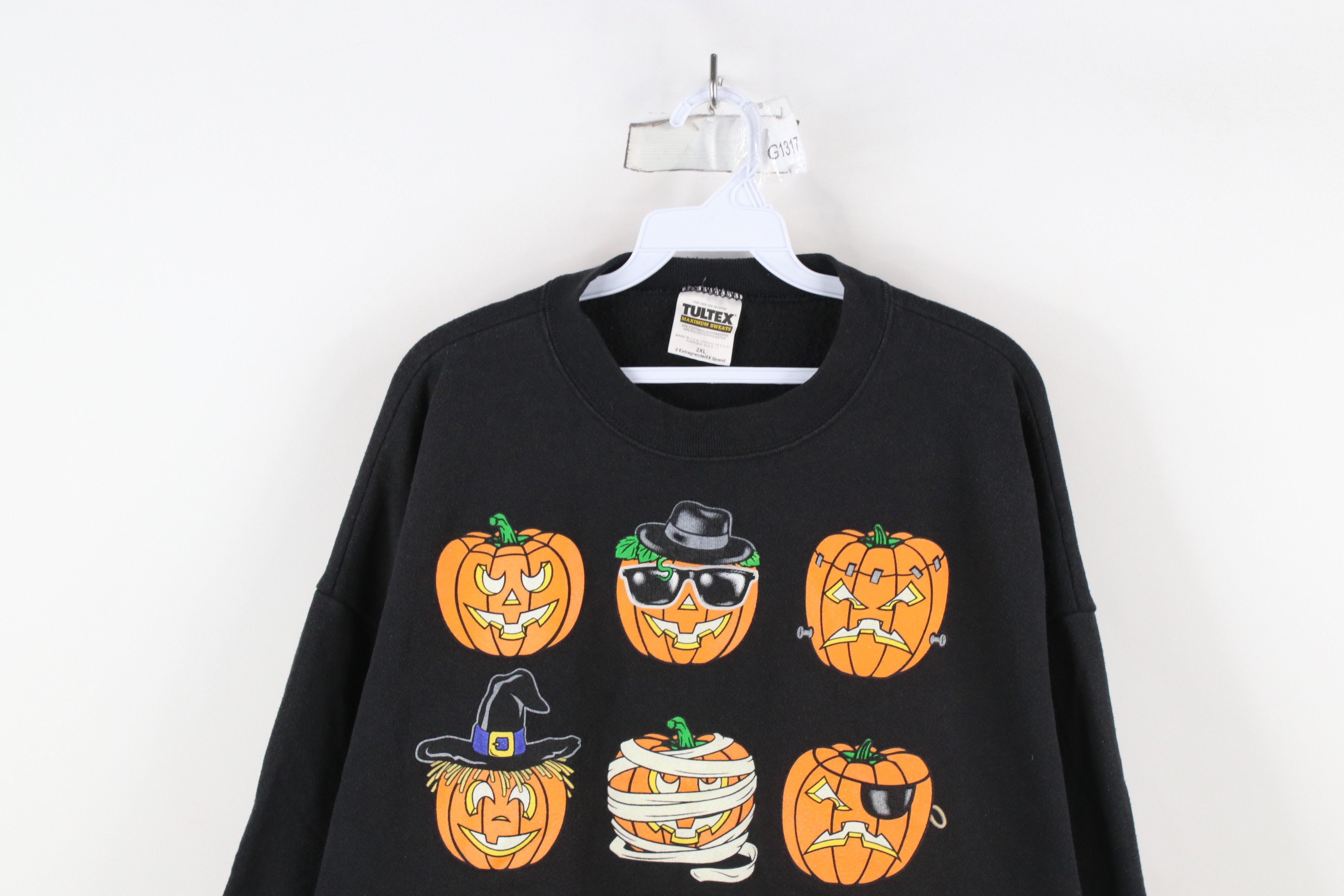 Vintage Vintage 90s Streetwear Halloween Pumpkin Sweatshirt USA Size US XXL / EU 58 / 5 - 2 Thumbnail